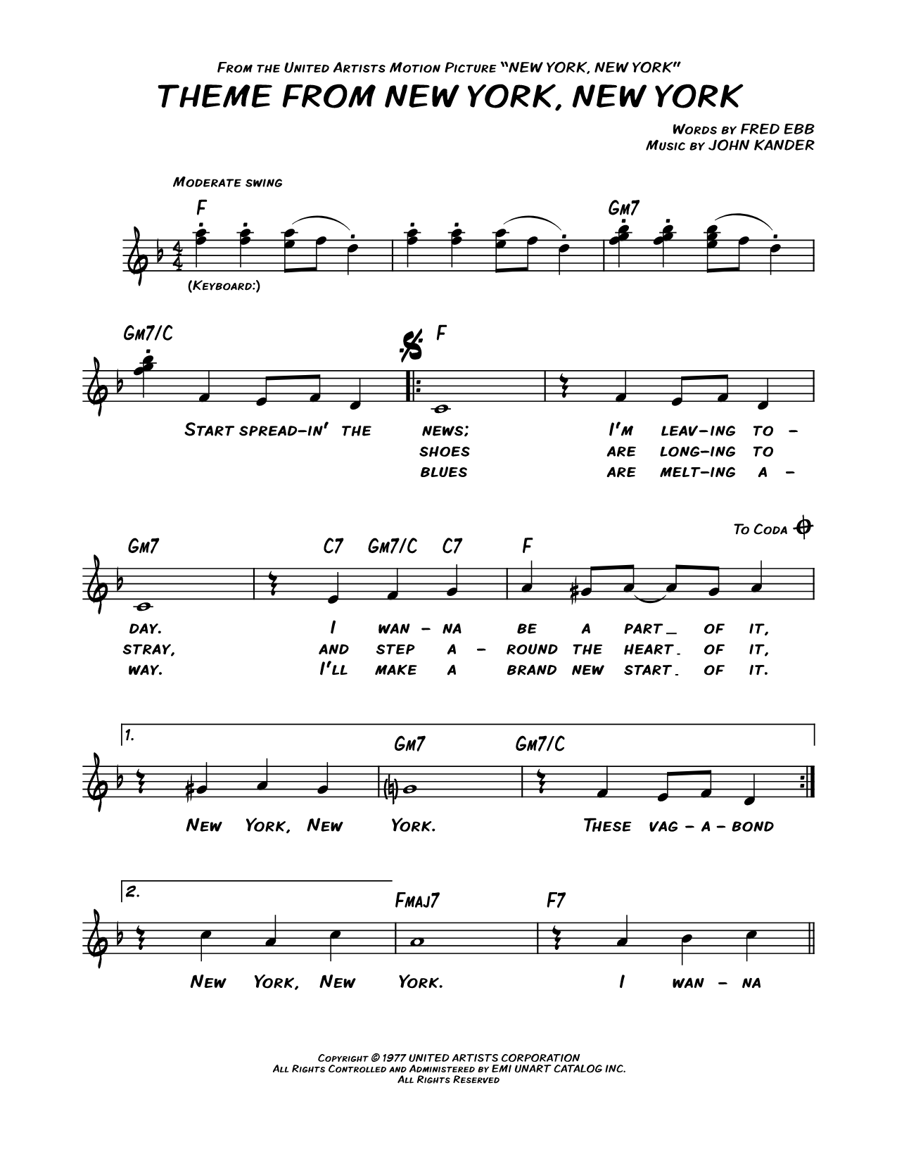 Theme from New York, New York