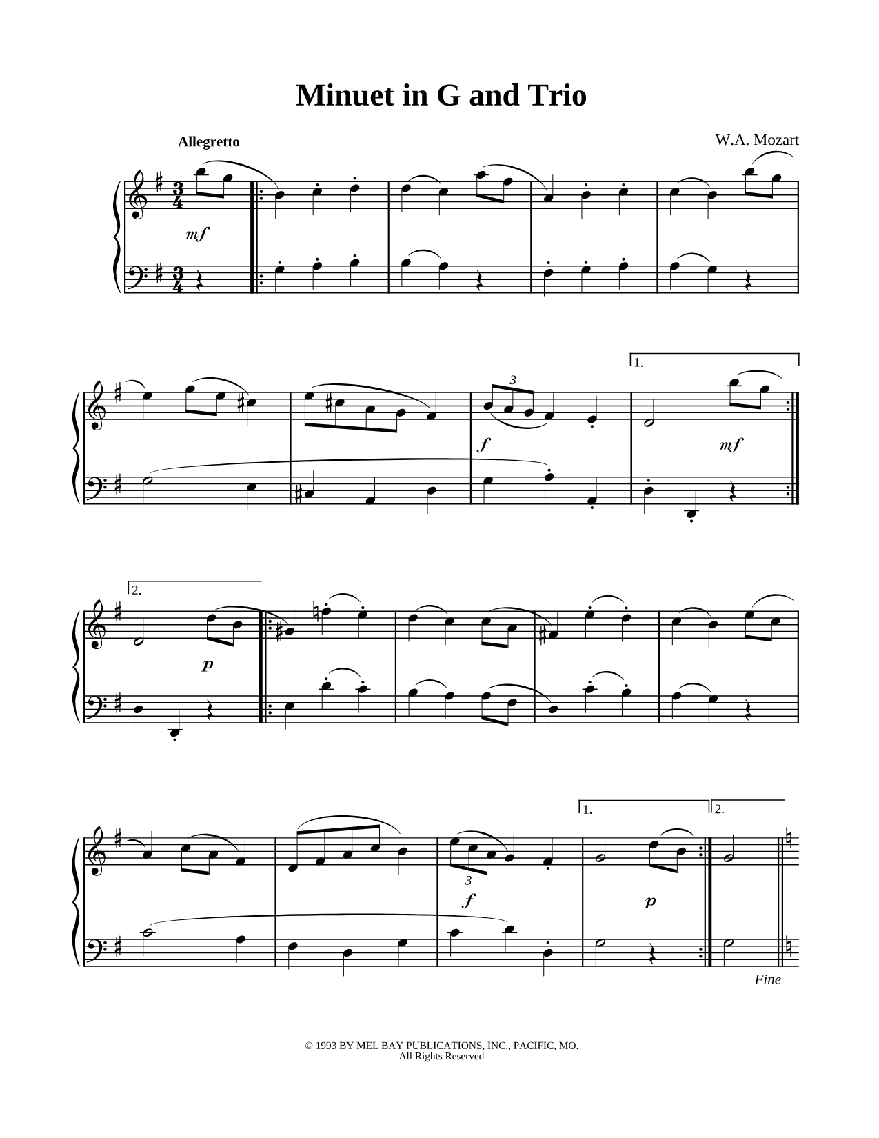Minuet and Trio in G Major