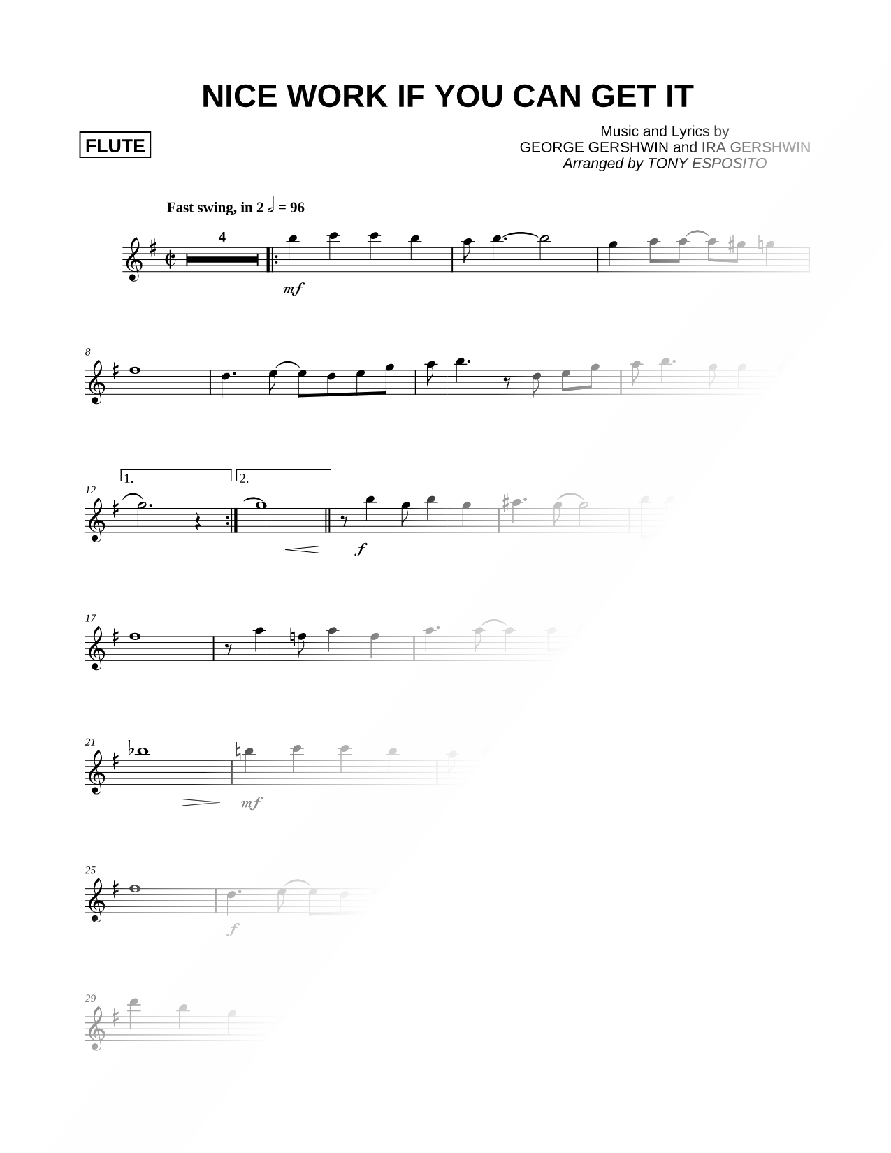 Nice Work If You Can Get It - Flute