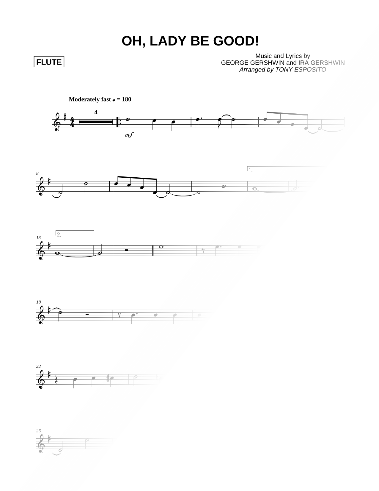 Oh, Lady Be Good! - Flute