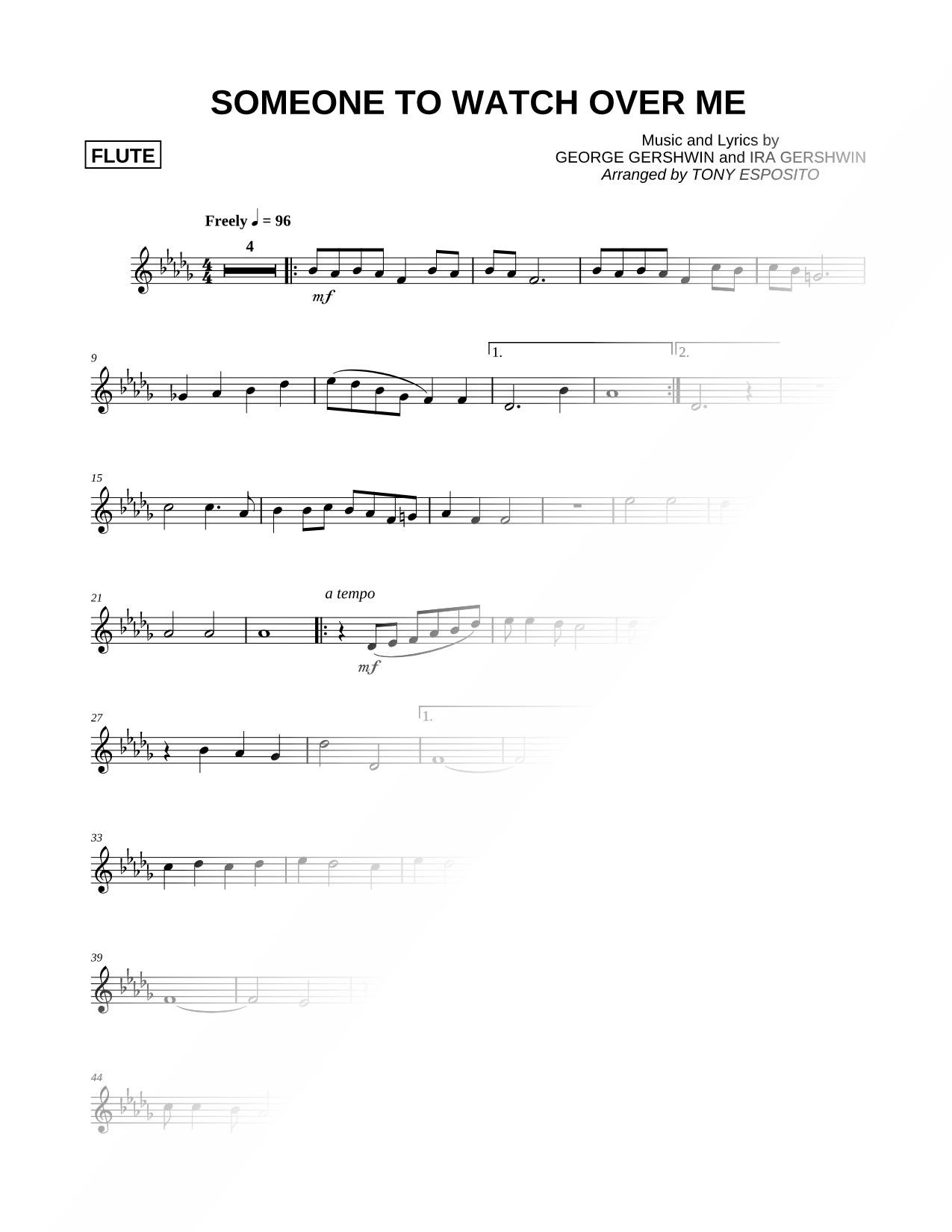 Someone to Watch Over Me - Flute