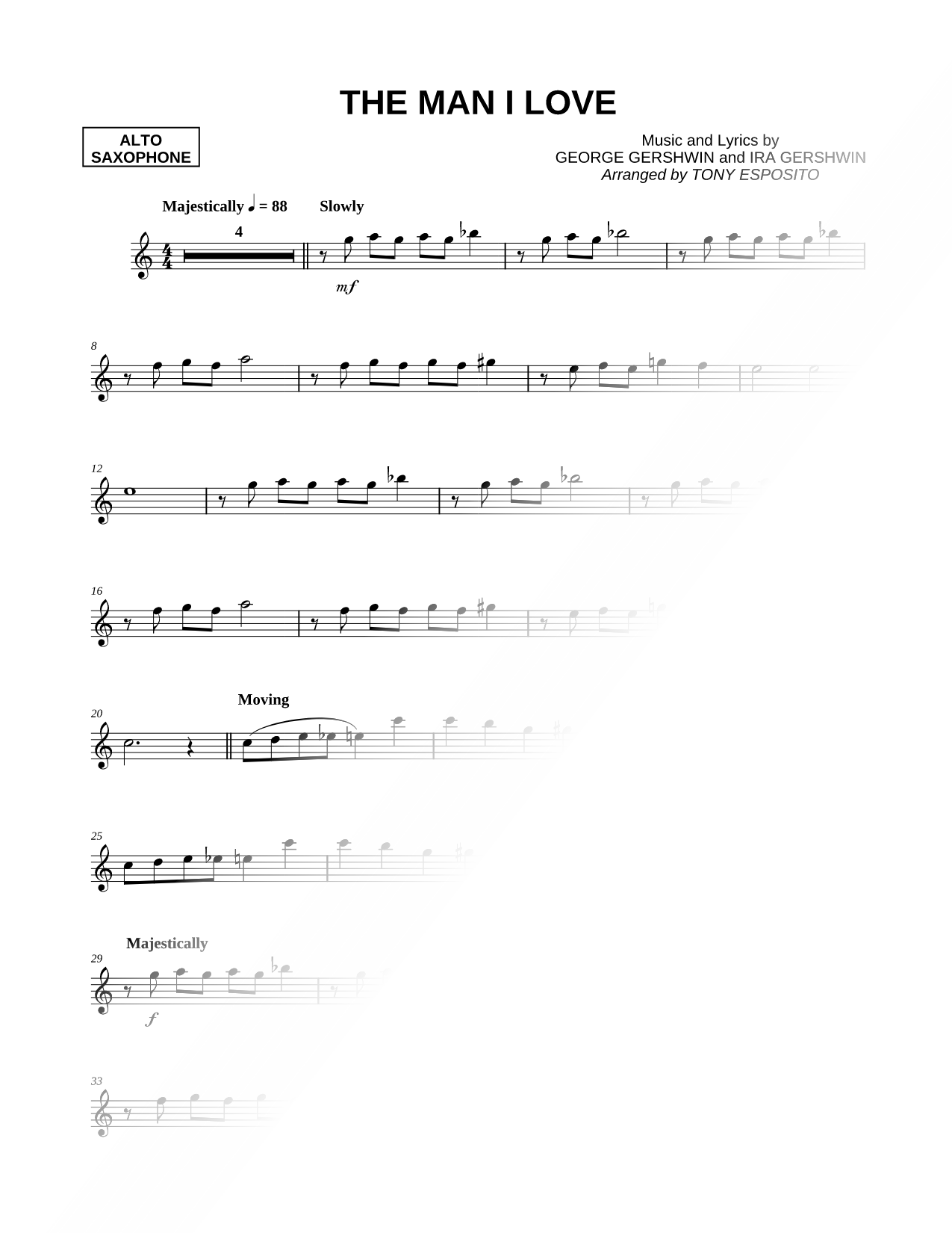 The Man I Love - Alto Sax