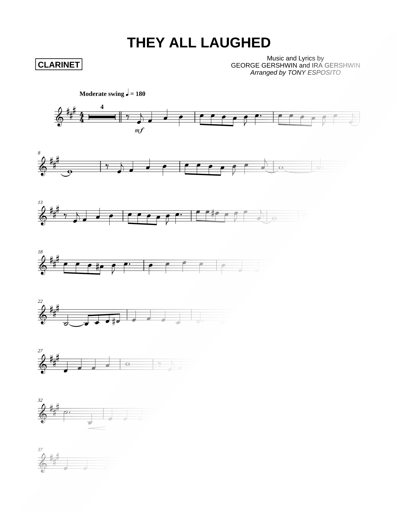 They All Laughed - Clarinet