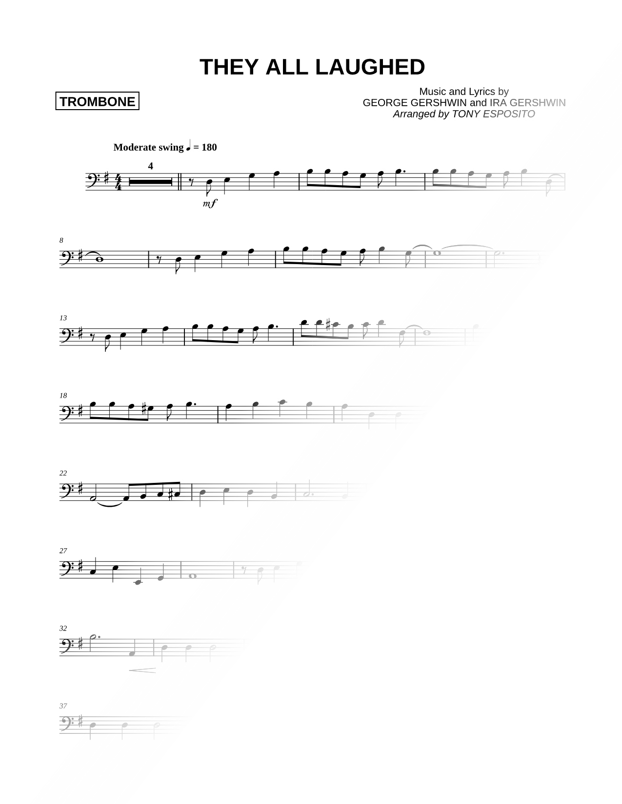 They All Laughed - Trombone