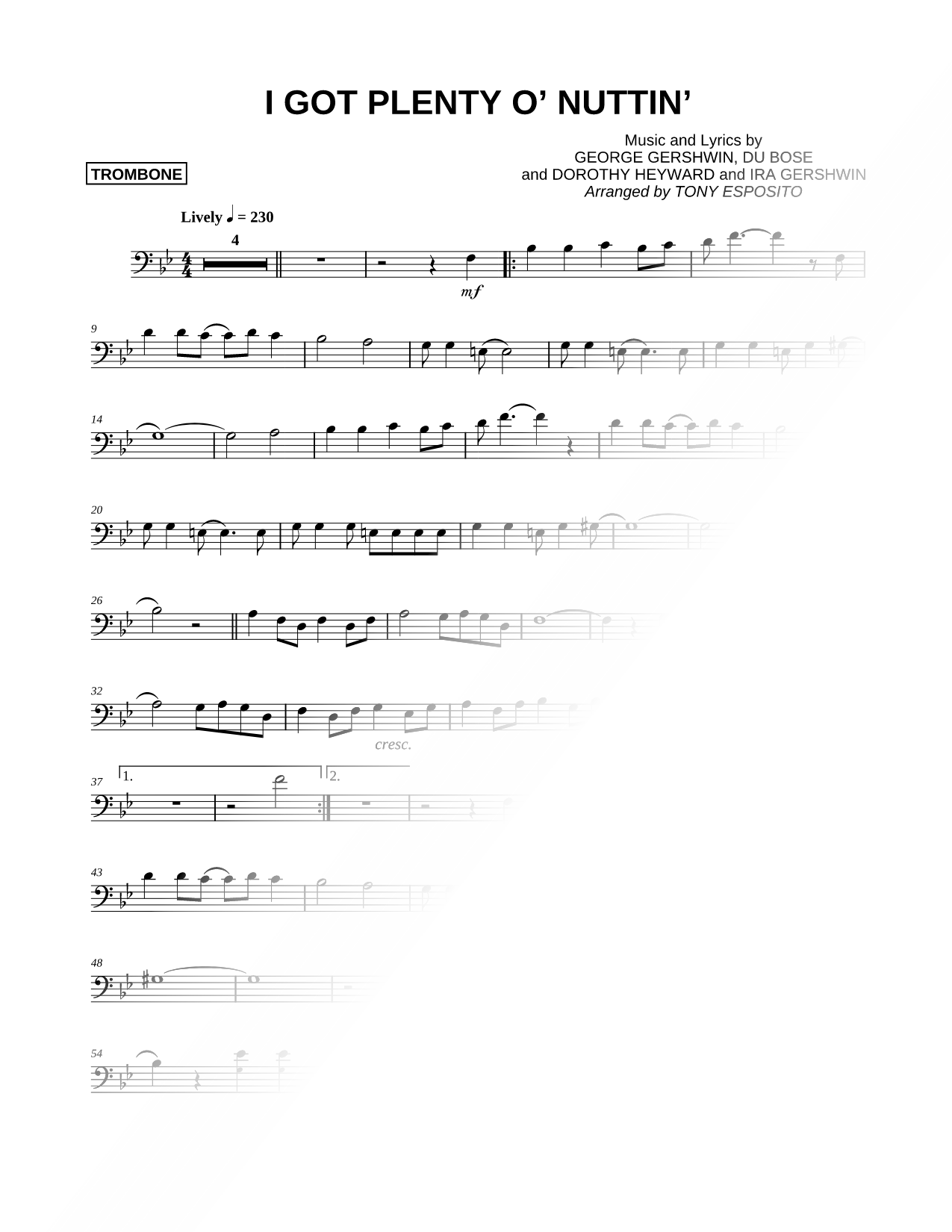 I Got Plenty o' Nuttin' - Trombone