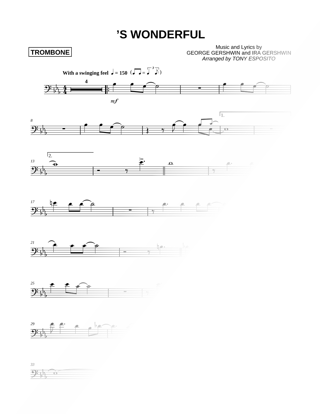 'S Wonderful - Trombone