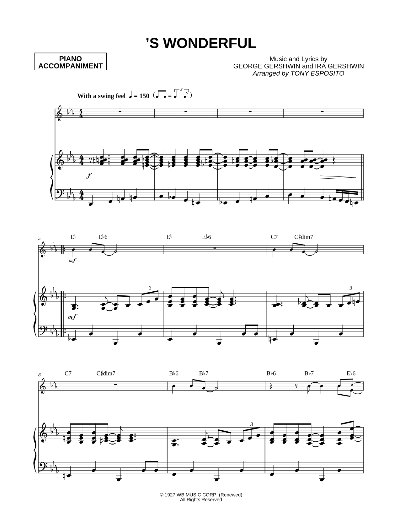 'S Wonderful - Piano Accompaniment