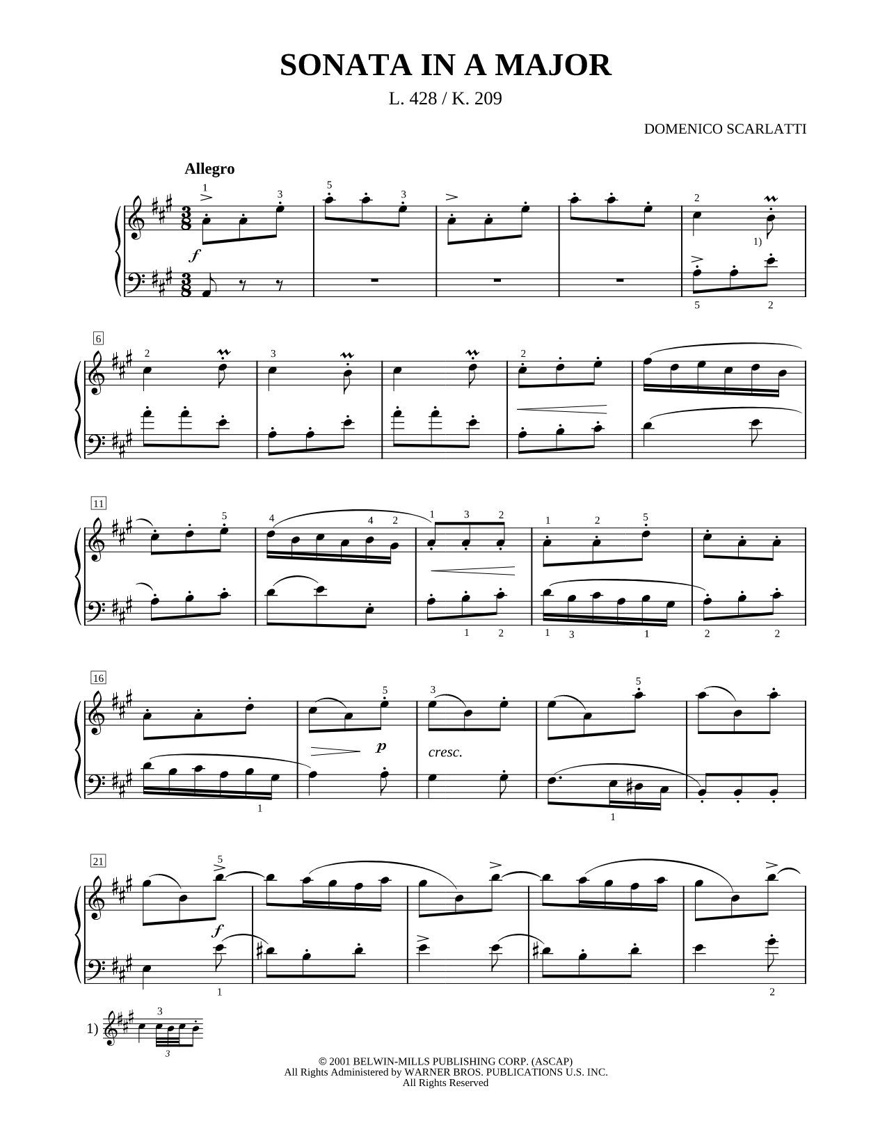 Sonata In A Major
