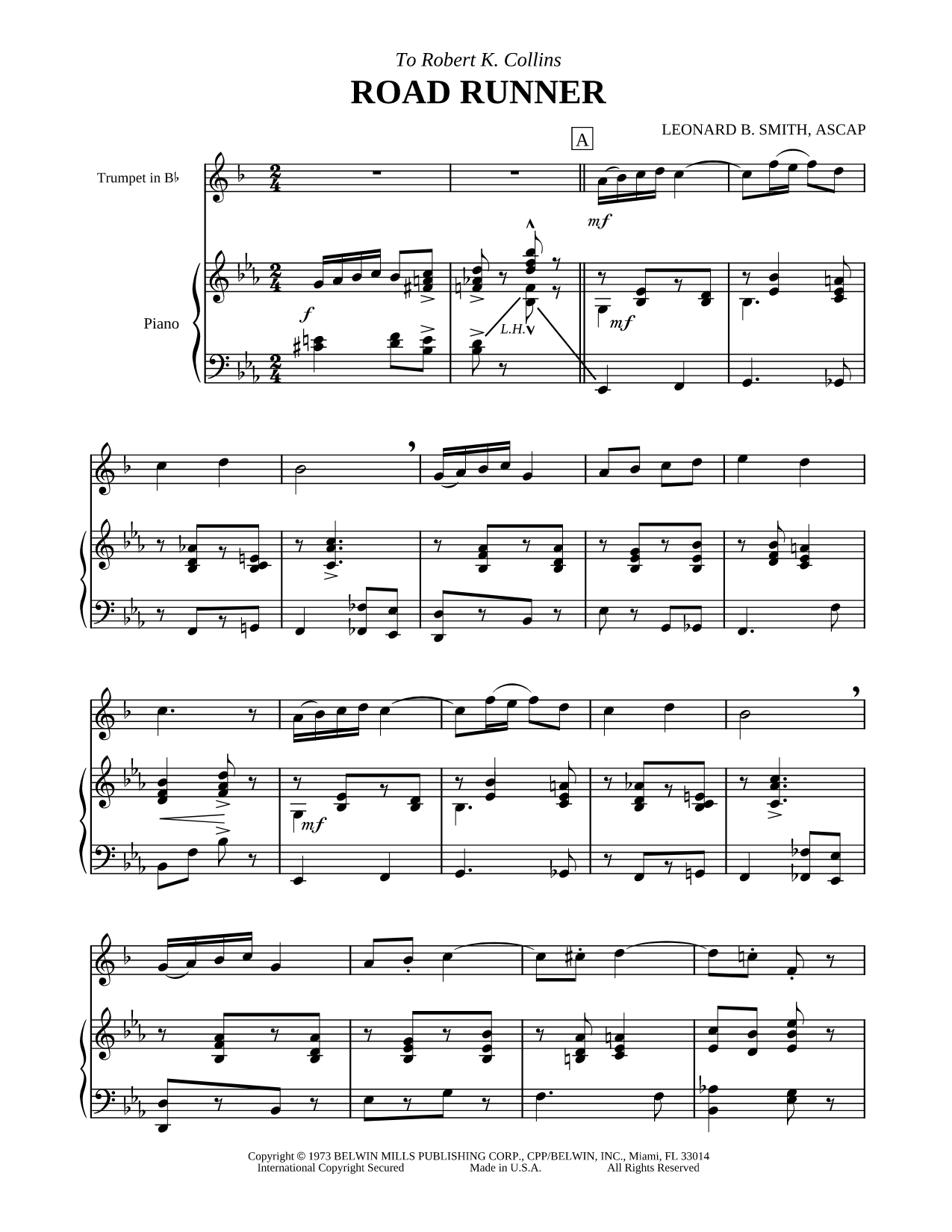 Road Runner - Piano Accompaniment