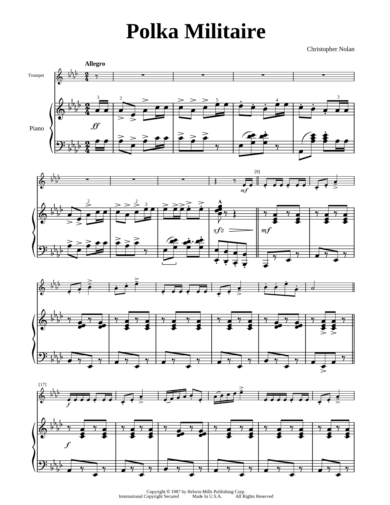 Polka Militaire - Piano Accompaniment (Trumpet)