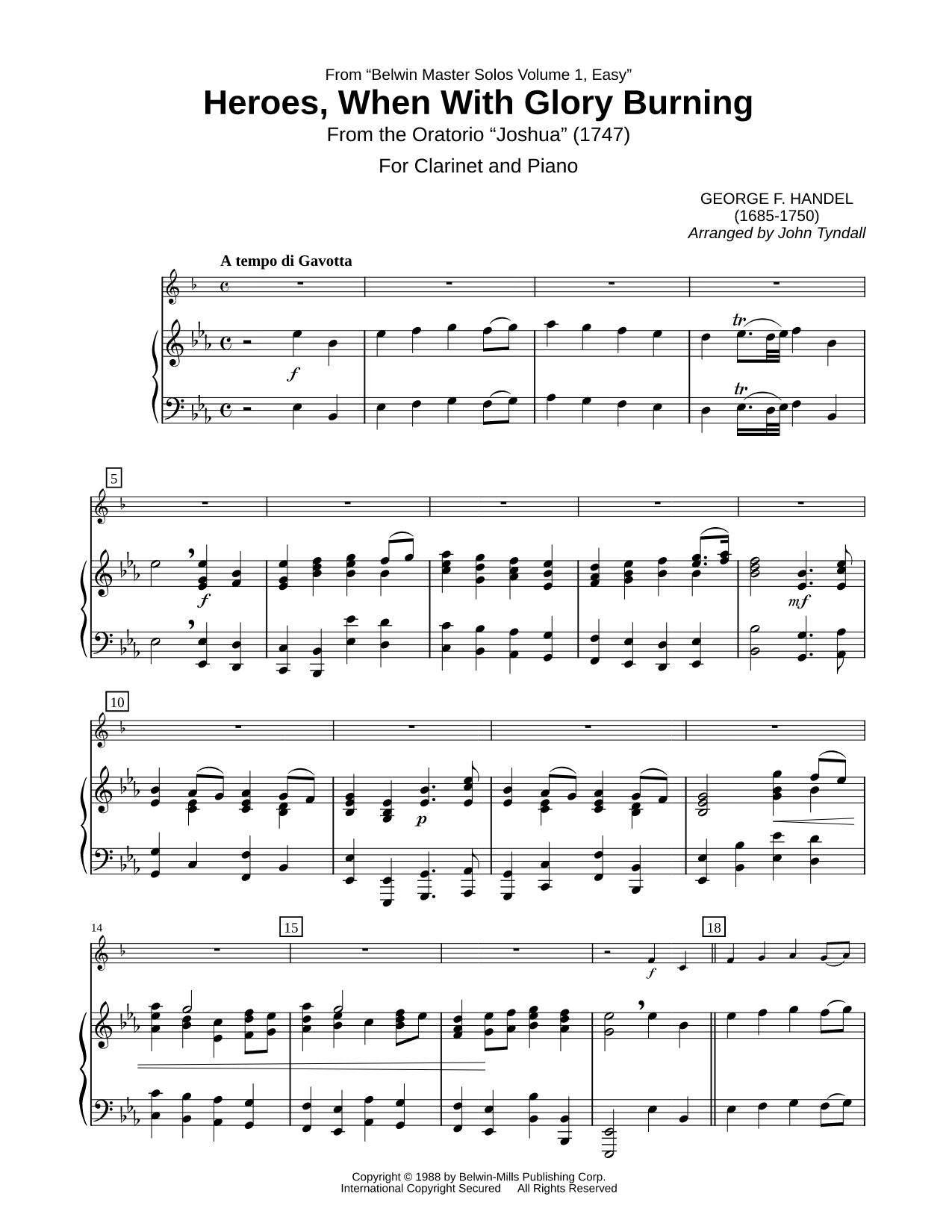 Heroes, When With Glory Burning -  Piano Accompaniment
