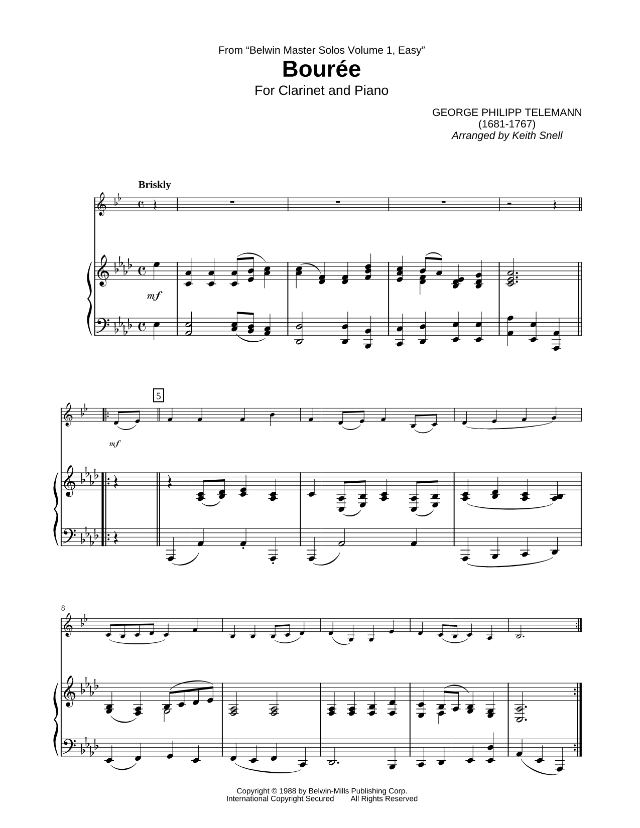 Bouree - Piano Accompaniment