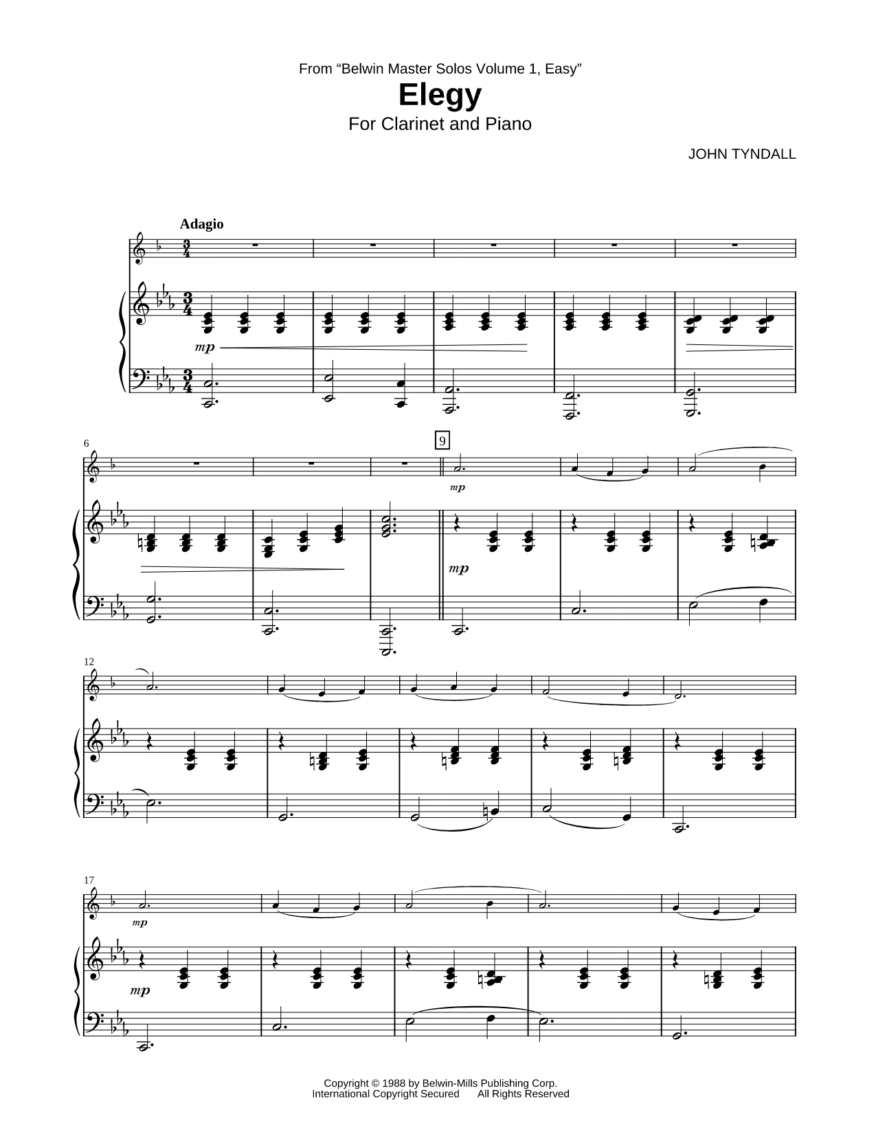 Elegy - Piano Accompaniment