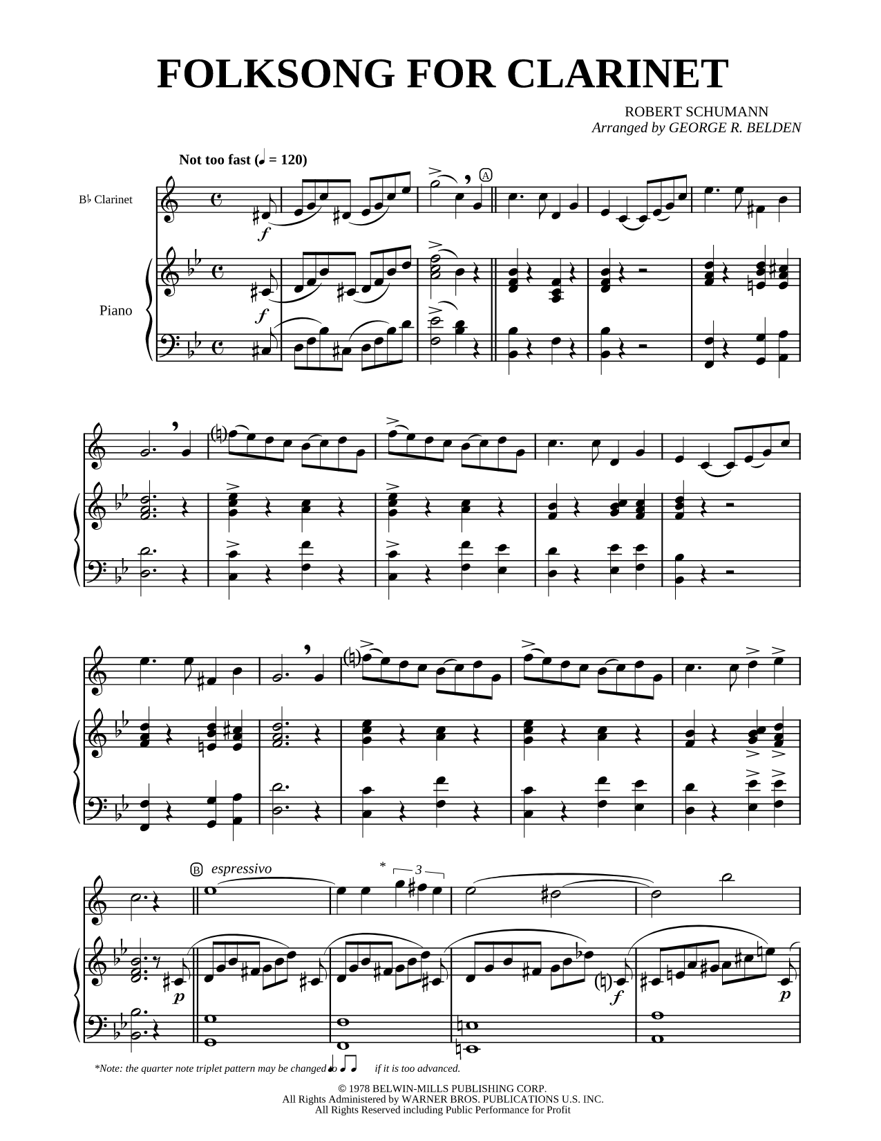 Folksong for Clarinet