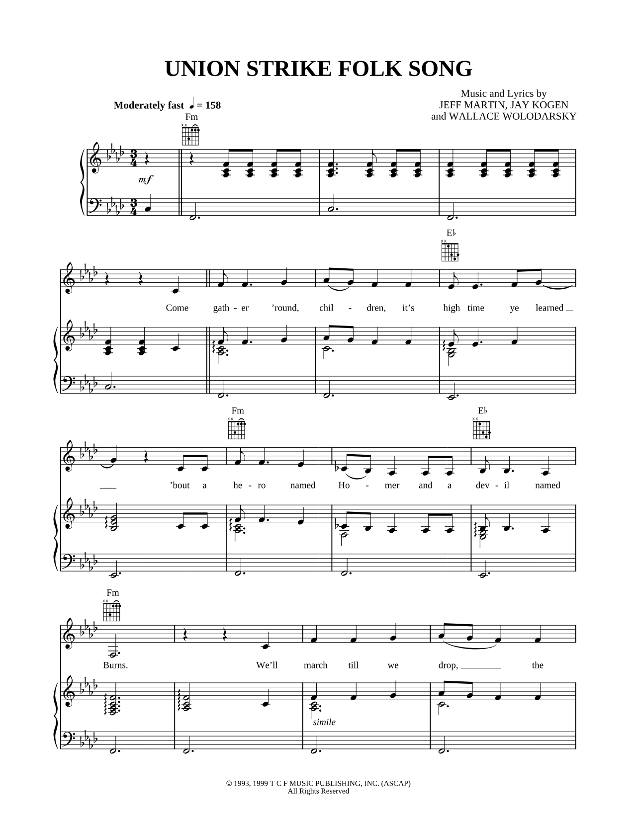 Union Strike Folk Song