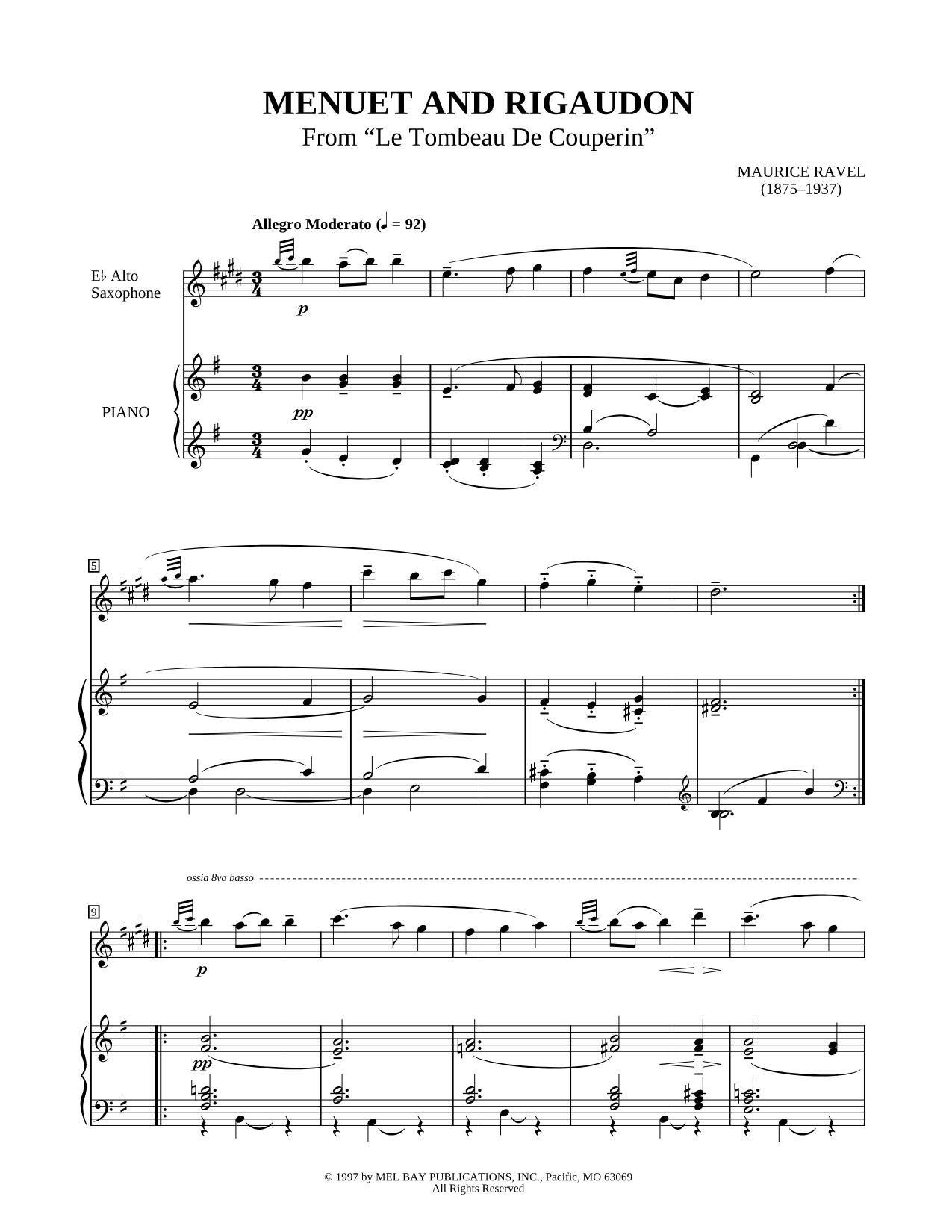 Le Tombeau de Couperin: Menuet and Rigaudon