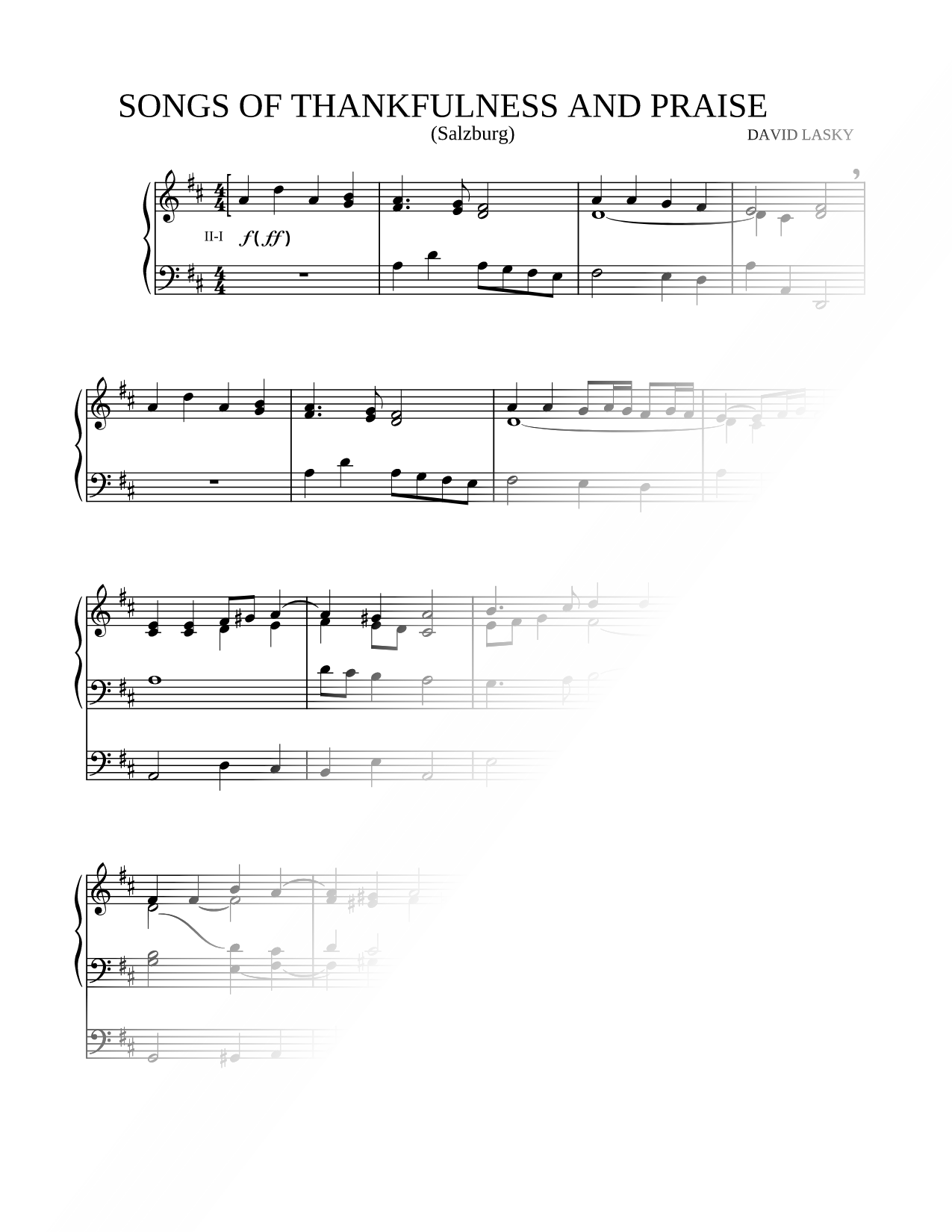 Songs of Thankfulness and Praise