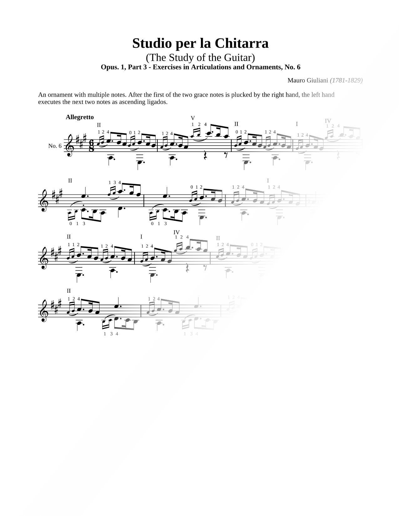 Exercises in Articulation and Ornaments, No. 6