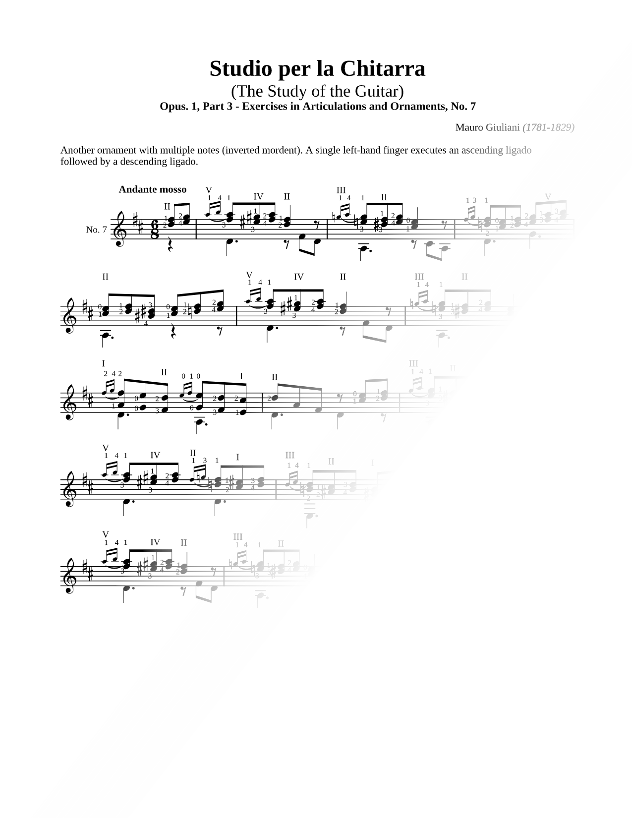 Exercises in Articulation and Ornaments, No. 7