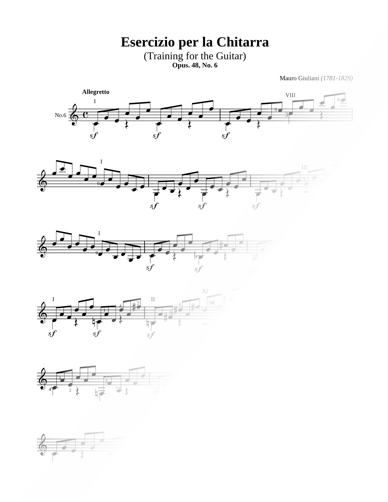 Esercizio Per La Chitarra No. 6