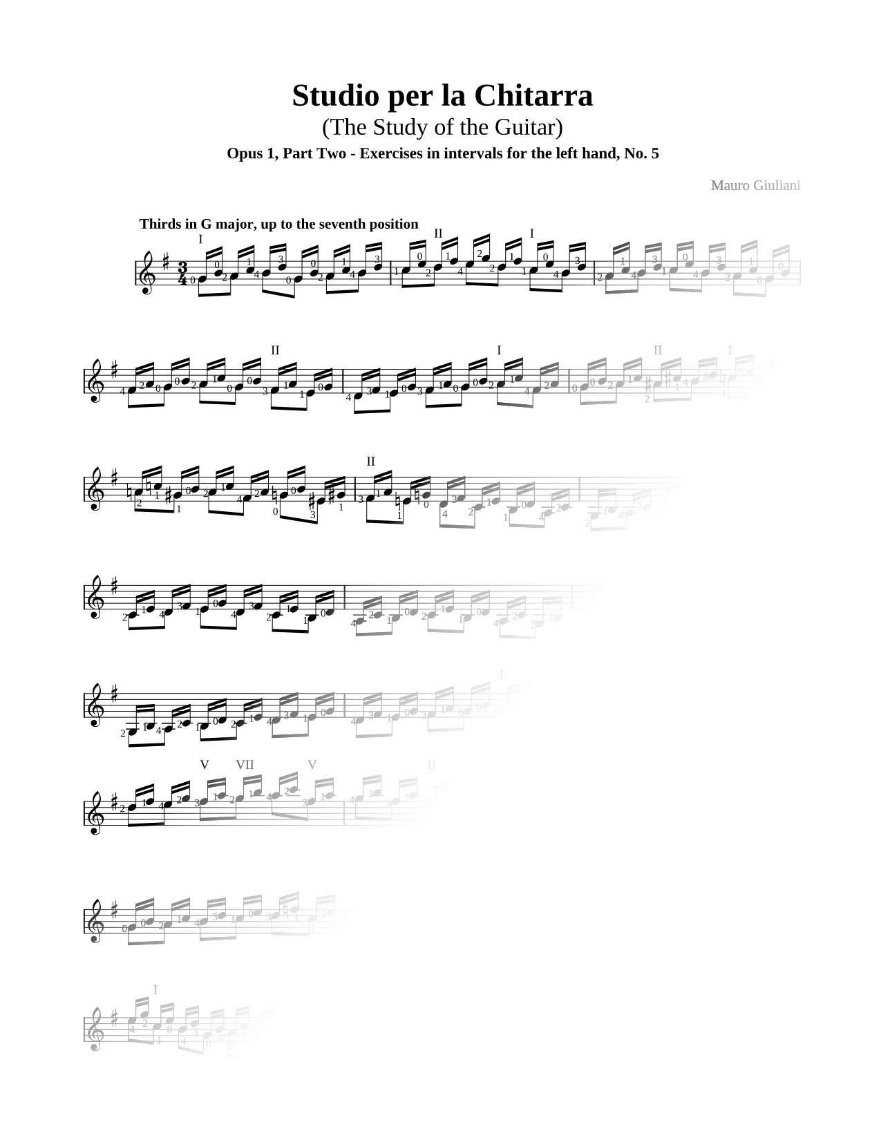 Studio Per La Chitarra, Part 2 - Exercises left hand No. 5