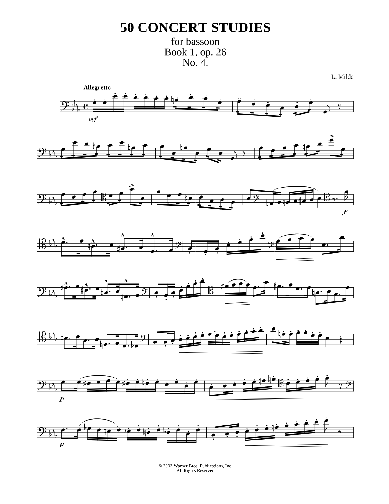 50 Concert Studies For Bassoon - Book 1, No. 4