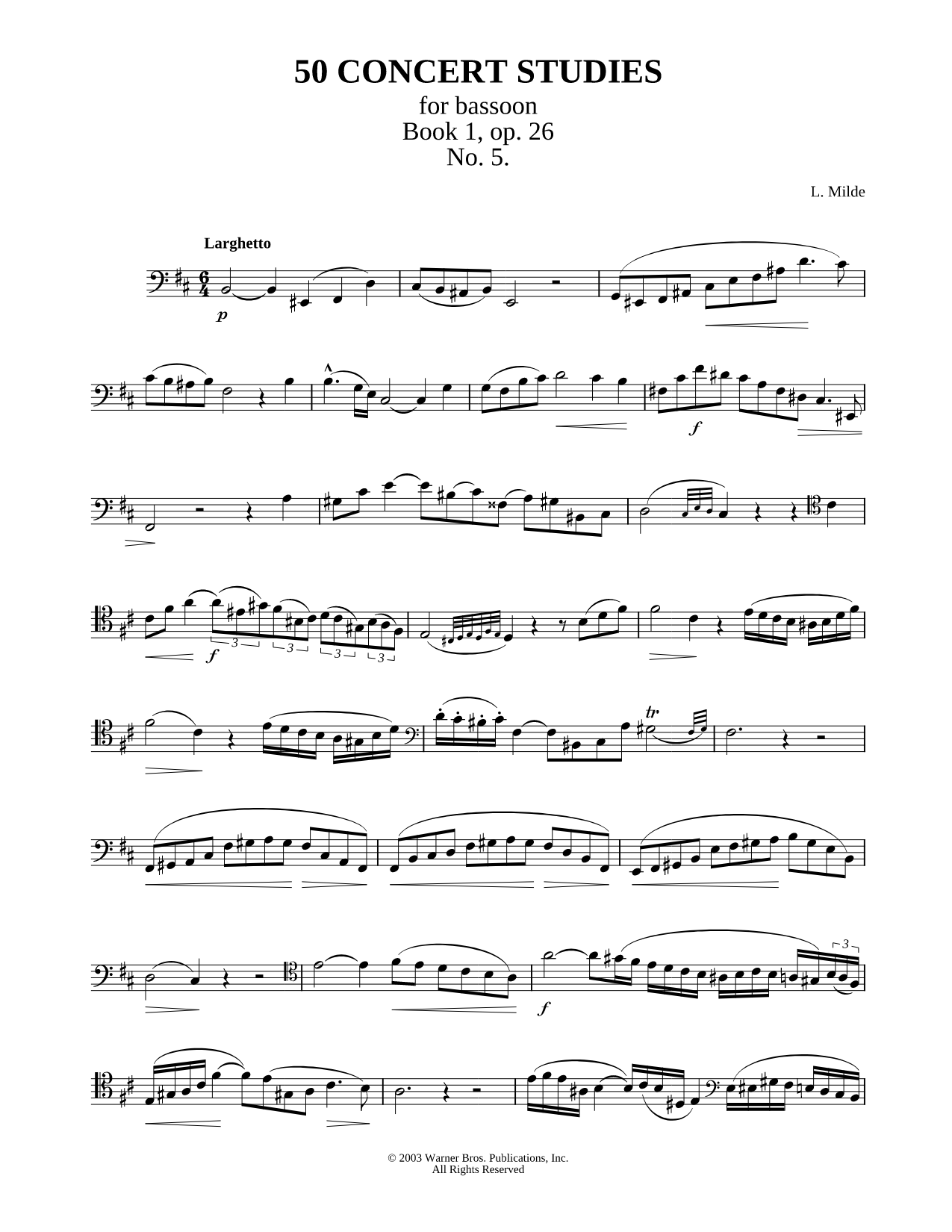 50 Concert Studies For Bassoon - Book 1, No. 5