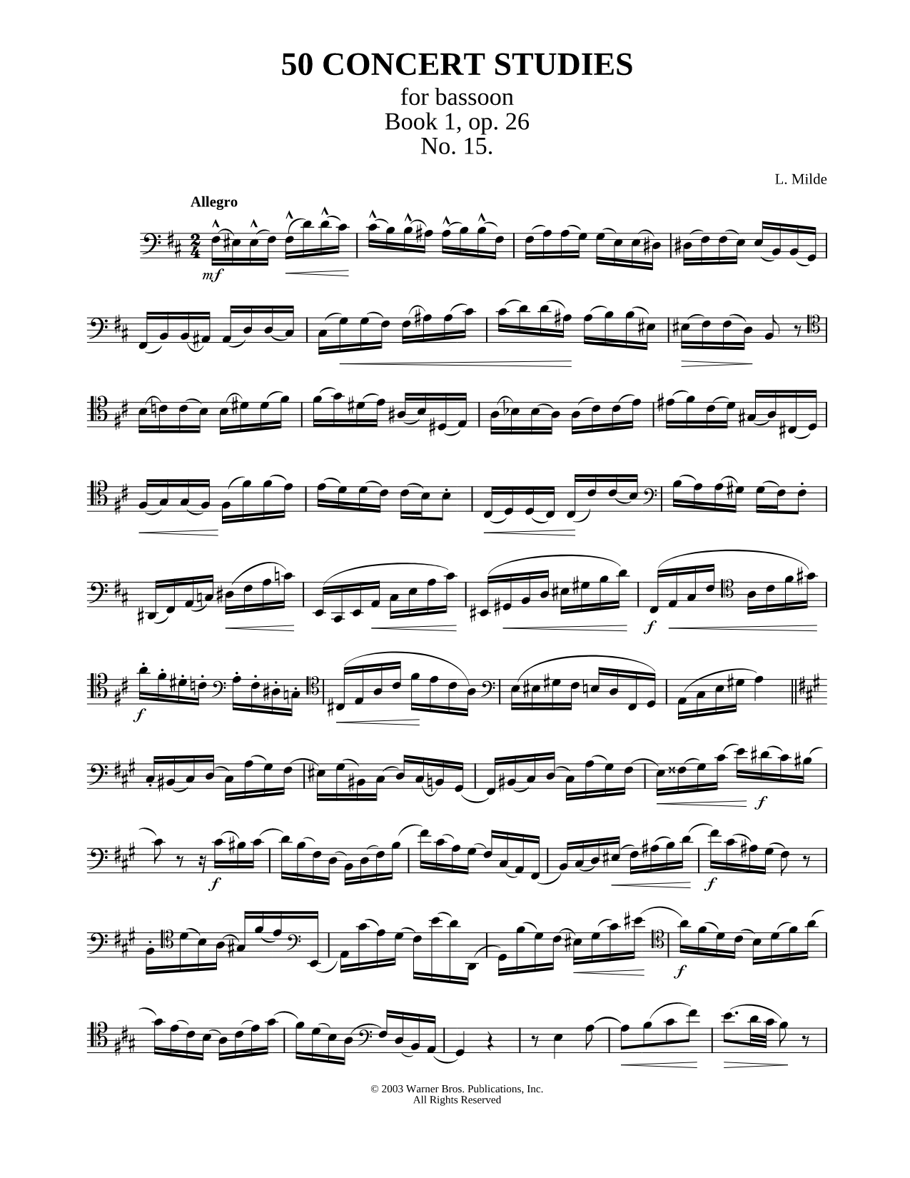50 Concert Studies For Bassoon - Book 1, No. 15