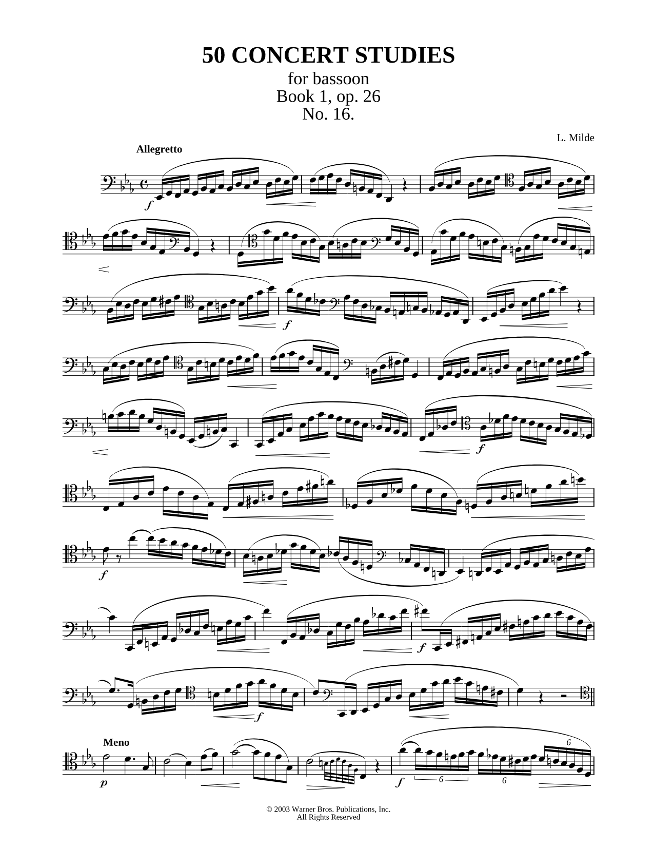 50 Concert Studies For Bassoon - Book 1, No. 16