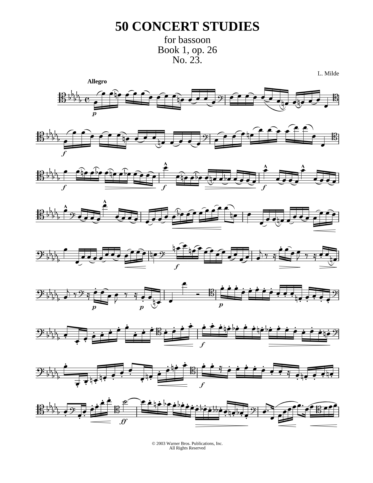 50 Concert Studies For Bassoon - Book 1, No. 23