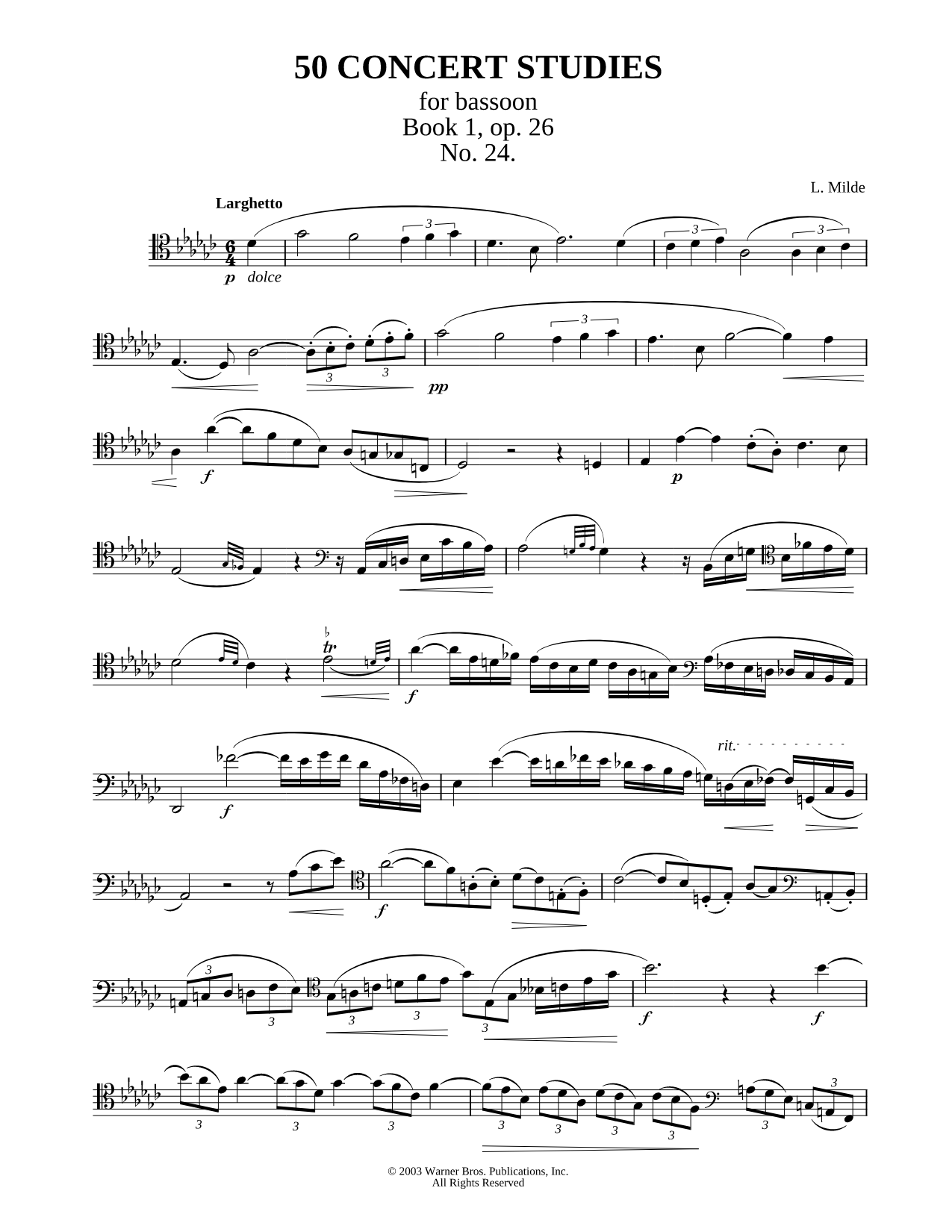 50 Concert Studies For Bassoon - Book 1, No. 24