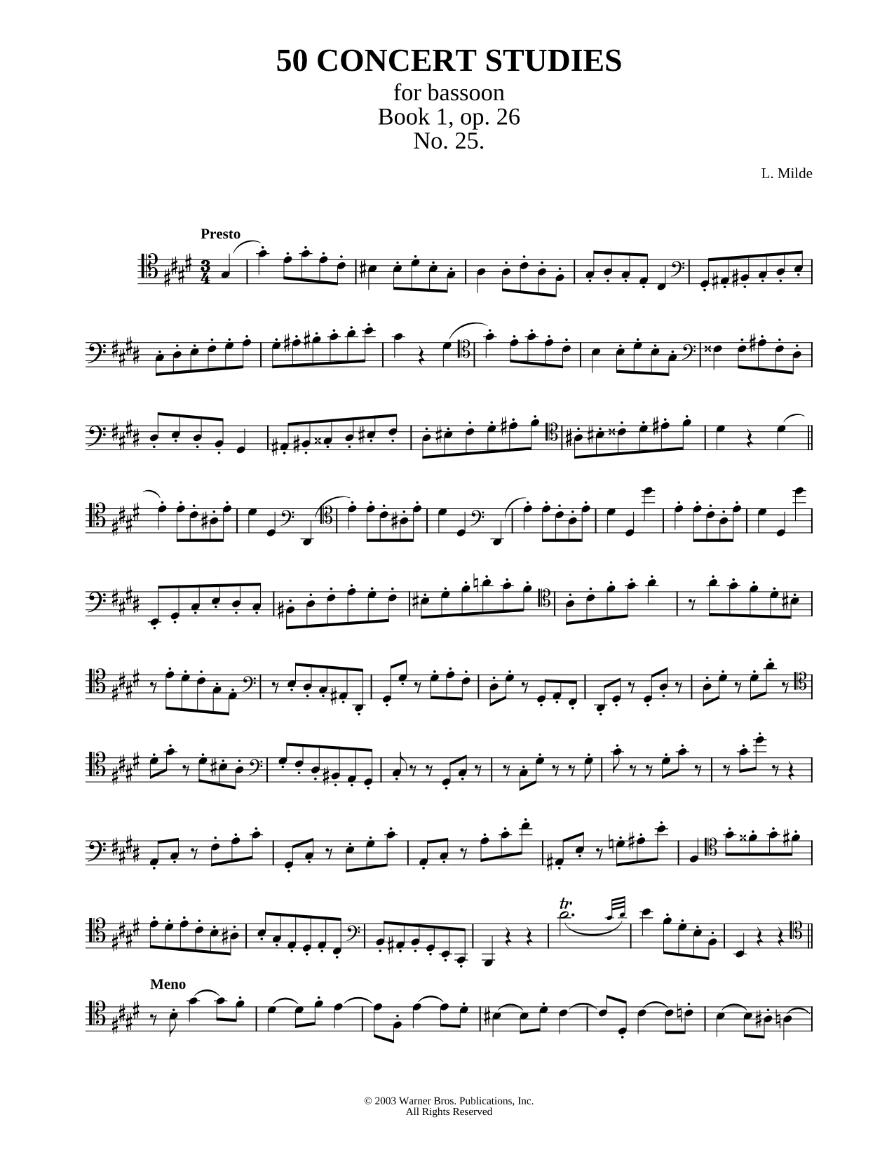 50 Concert Studies For Bassoon - Book 1, No. 25