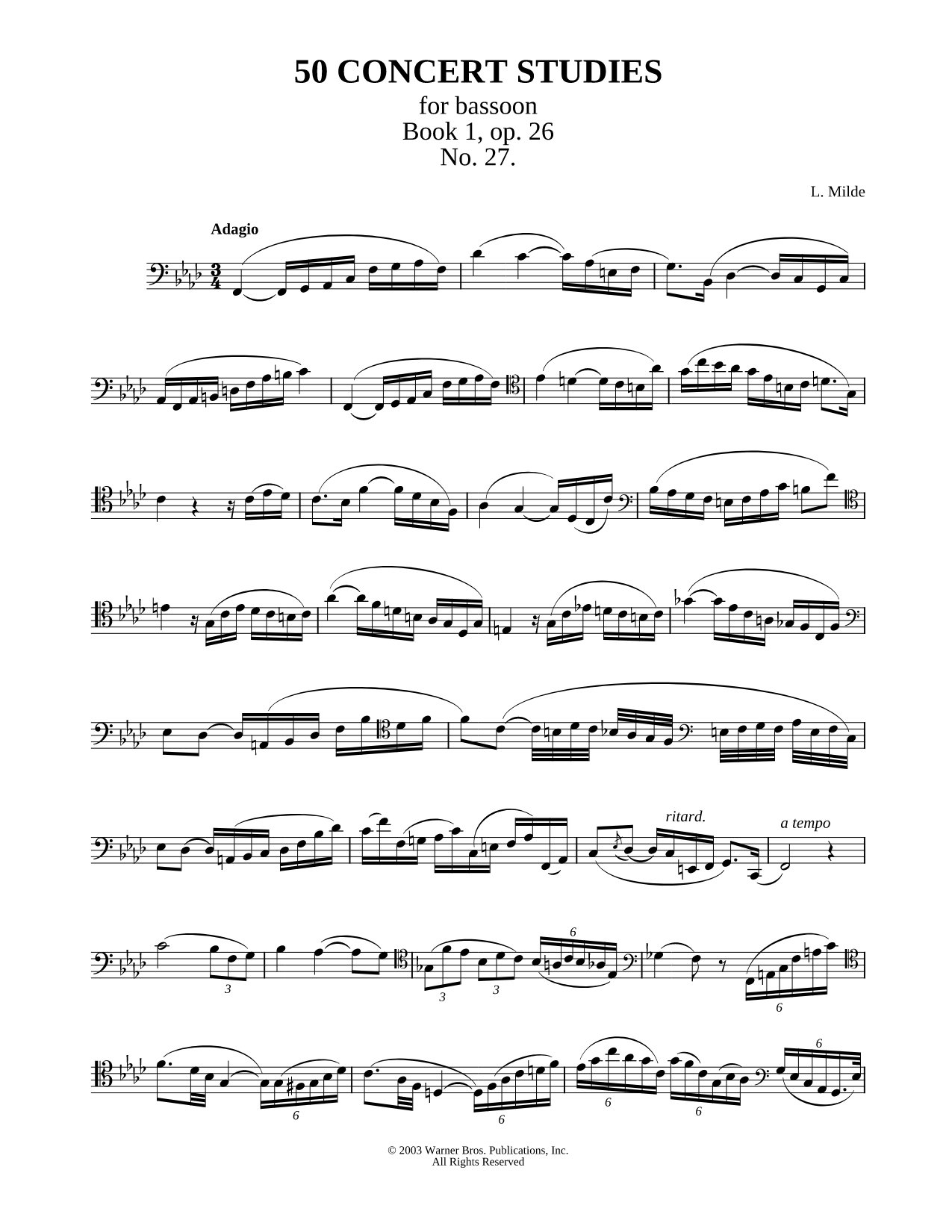 50 Concert Studies For Bassoon - Book 1, No. 27