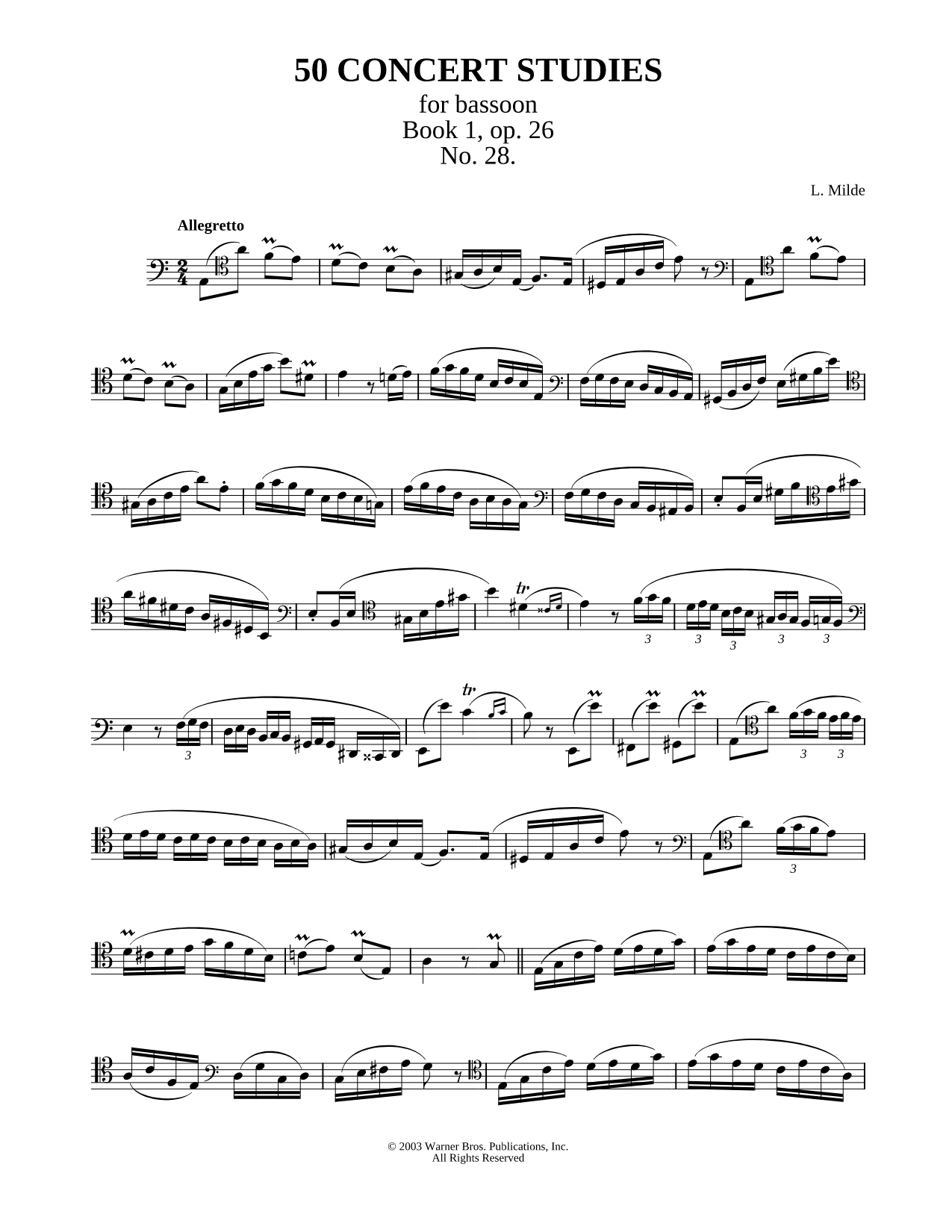 50 Concert Studies For Bassoon - Book 1, No. 28