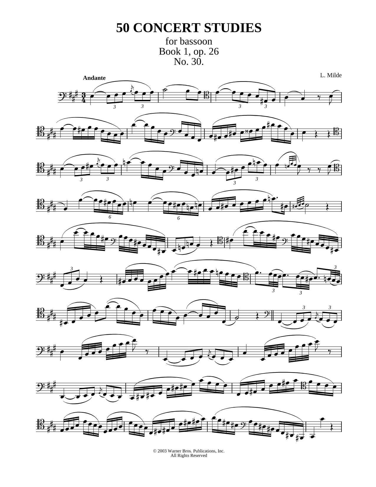 50 Concert Studies For Bassoon - Book 1, No. 30