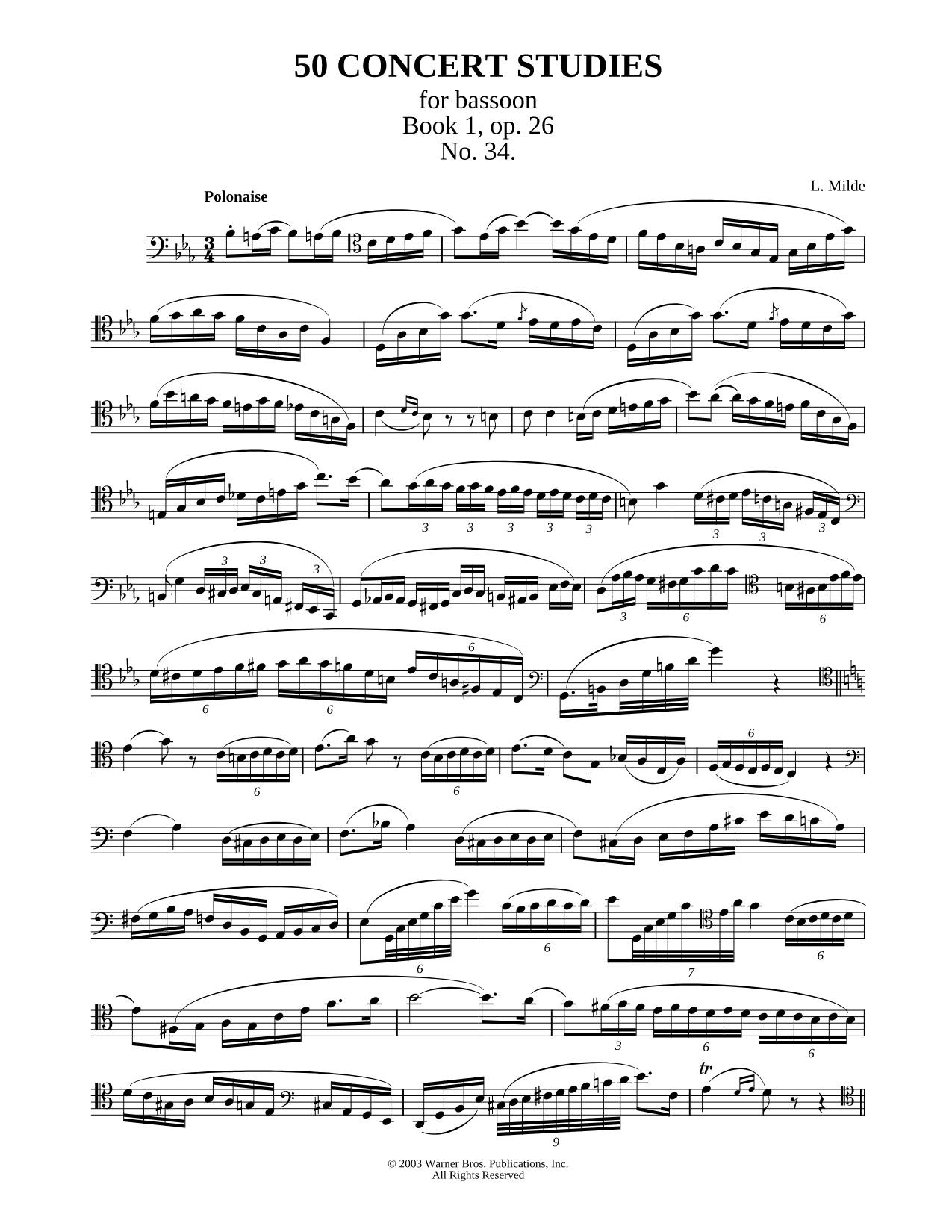 50 Concert Studies For Bassoon - Book 1, No. 34