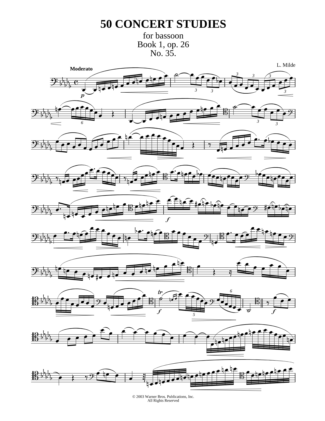 50 Concert Studies For Bassoon - Book 1, No. 35