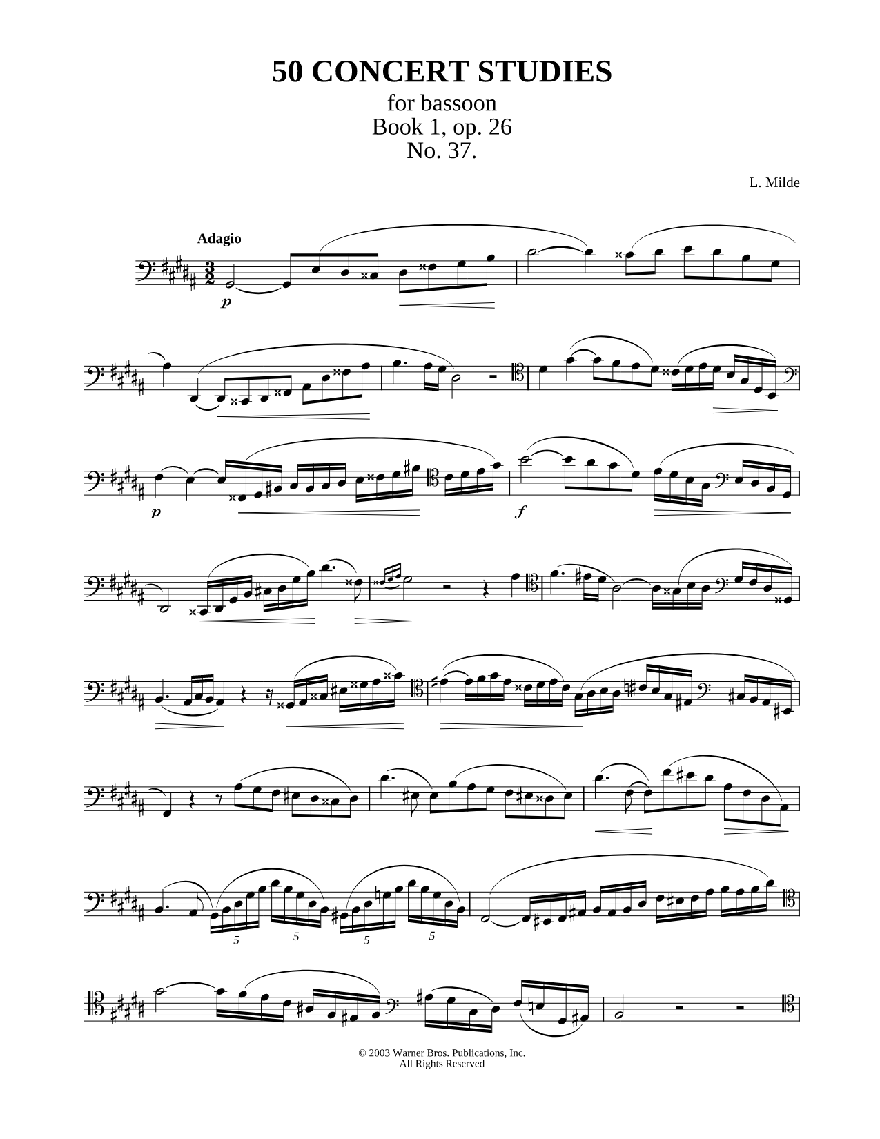 50 Concert Studies For Bassoon - Book 1, No. 37