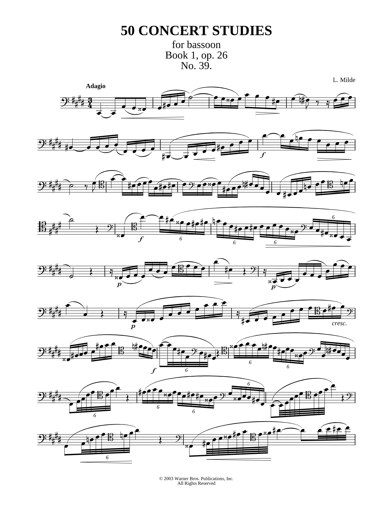 50 Concert Studies For Bassoon - Book 1, No. 39