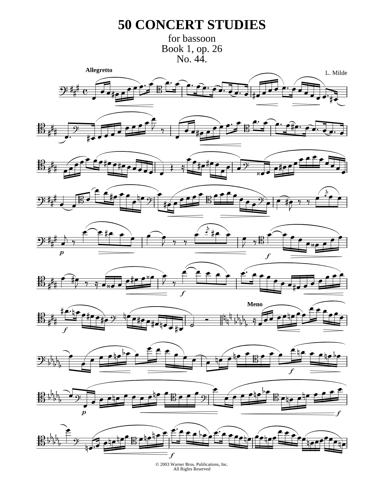 50 Concert Studies For Bassoon - Book 1, No. 44