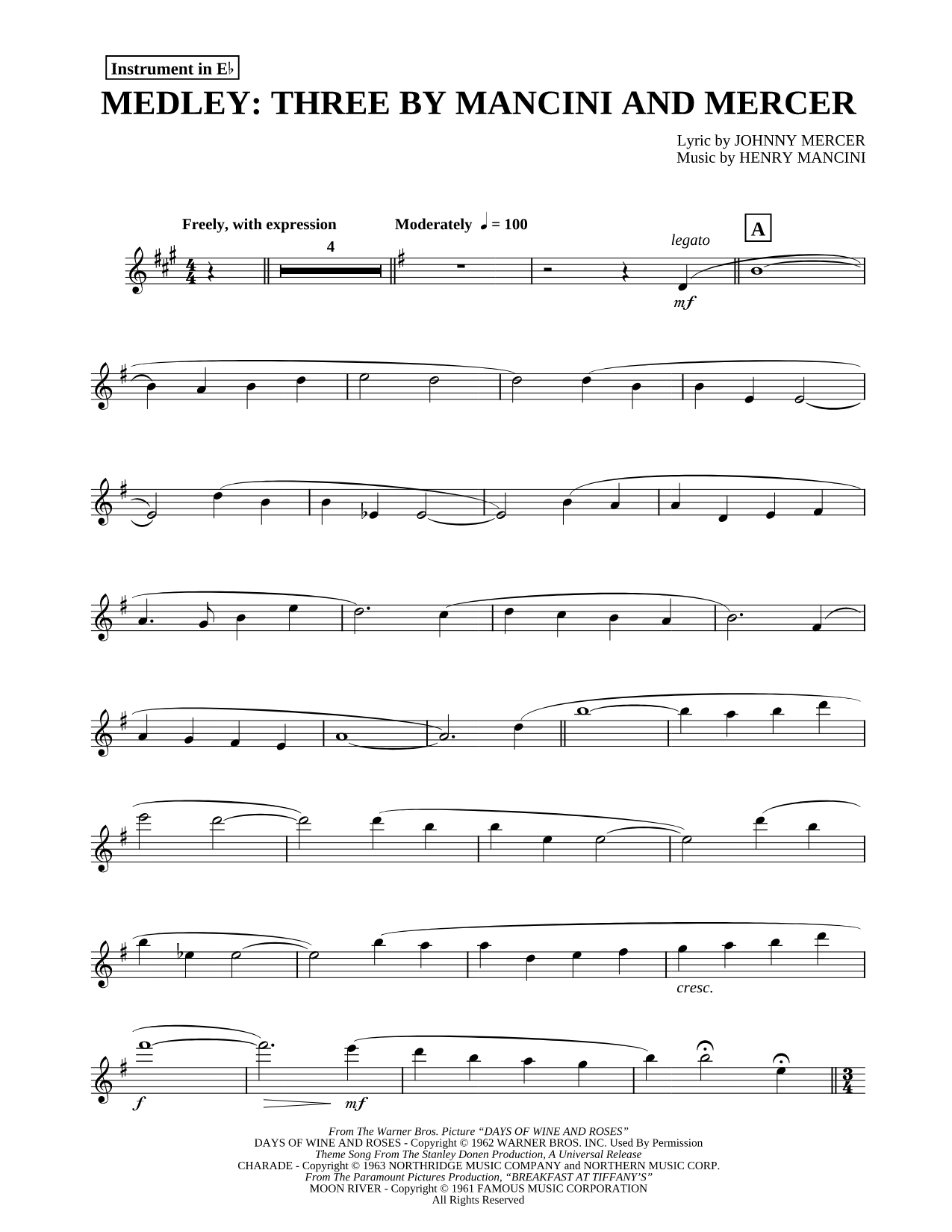 Medley: Three By Mancini and Mercer