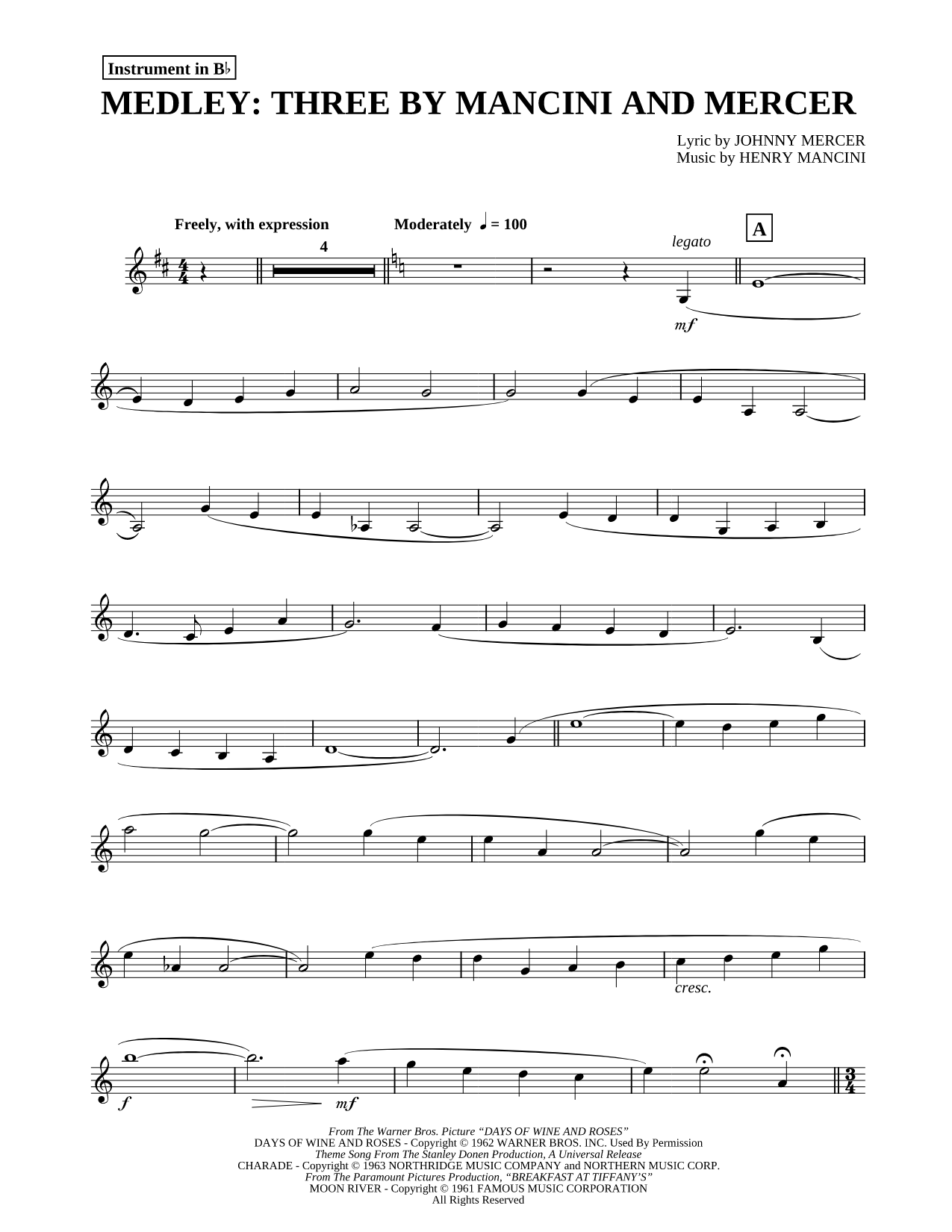 Medley: Three By Mancini and Mercer