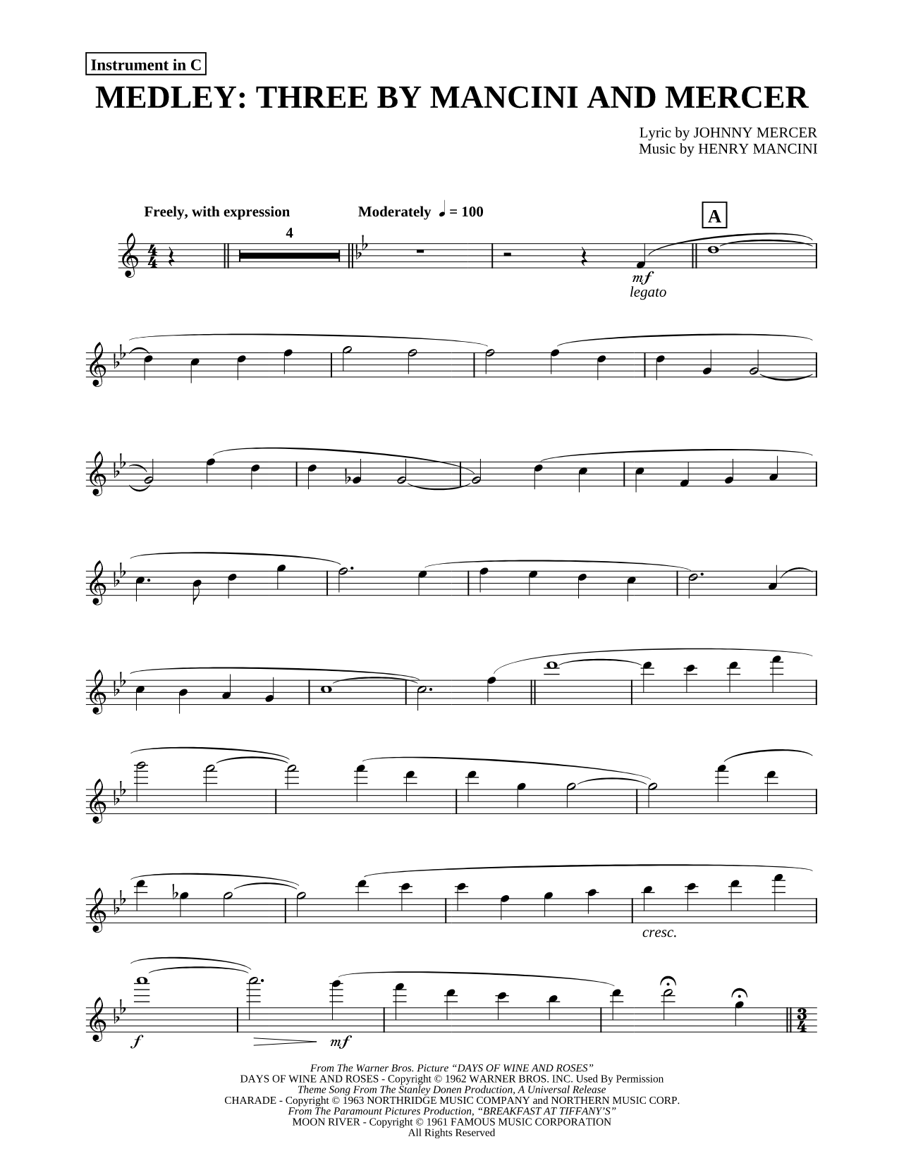 Medley: Three By Mancini and Mercer