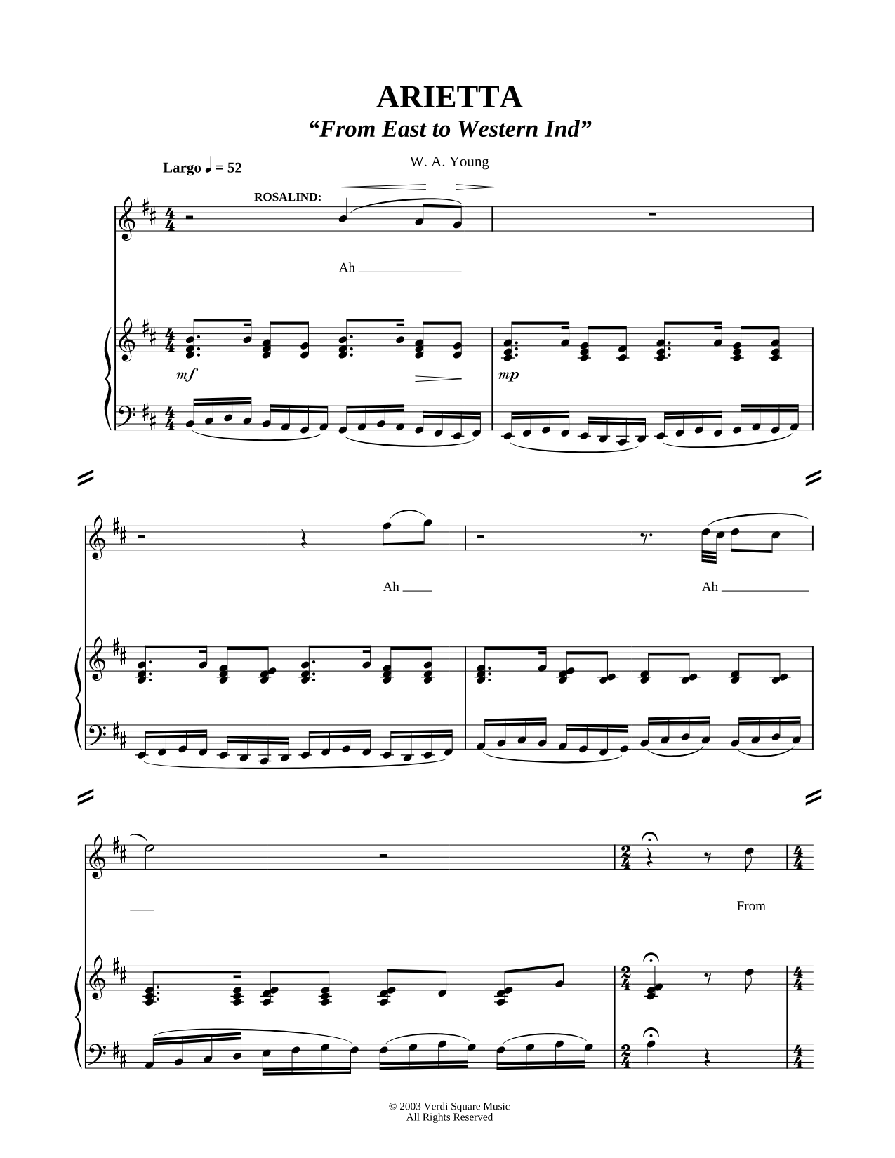 Voice - Arietta - "From East To Western Ind"