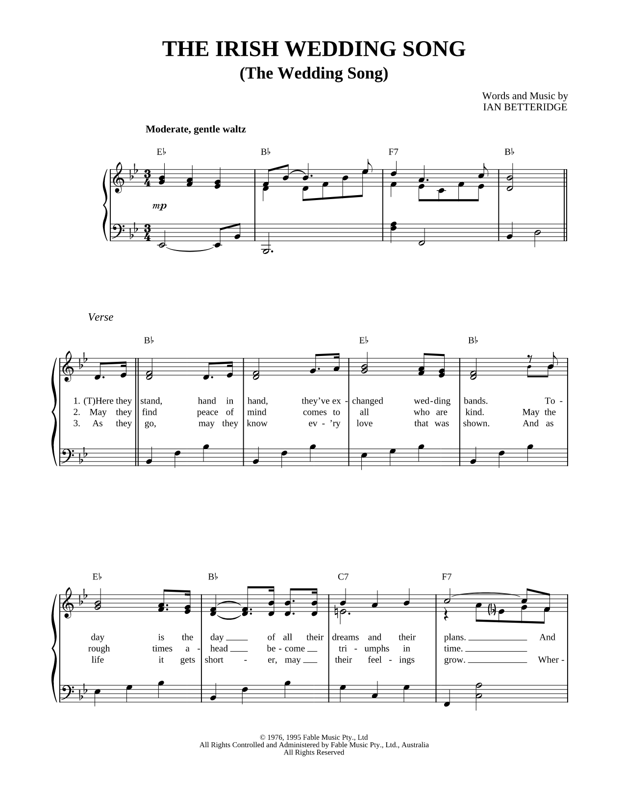 The Irish Wedding Song