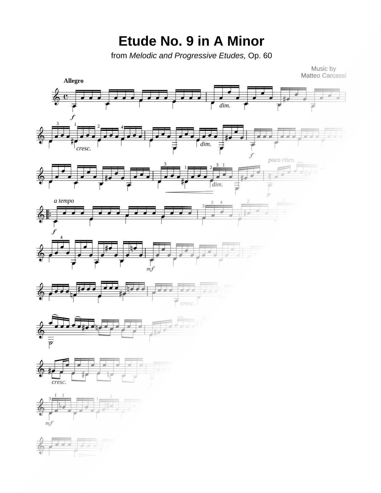 Etude No.9 in A Minor