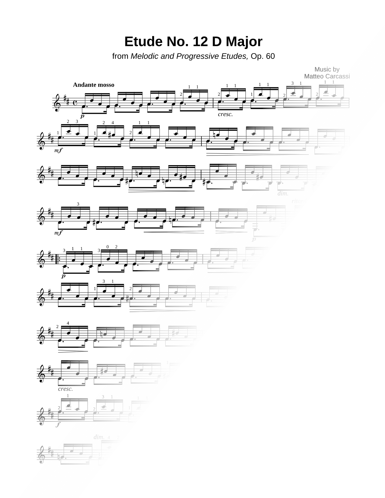 Etude No.12 in D Major
