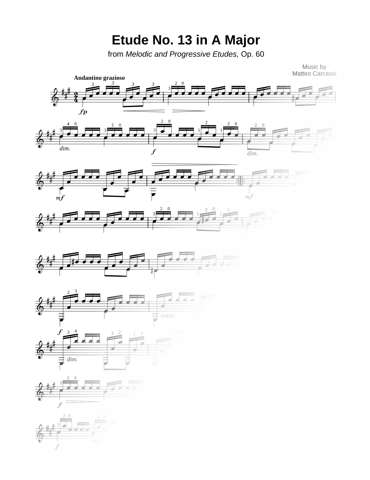 Etude No.13 in A Major