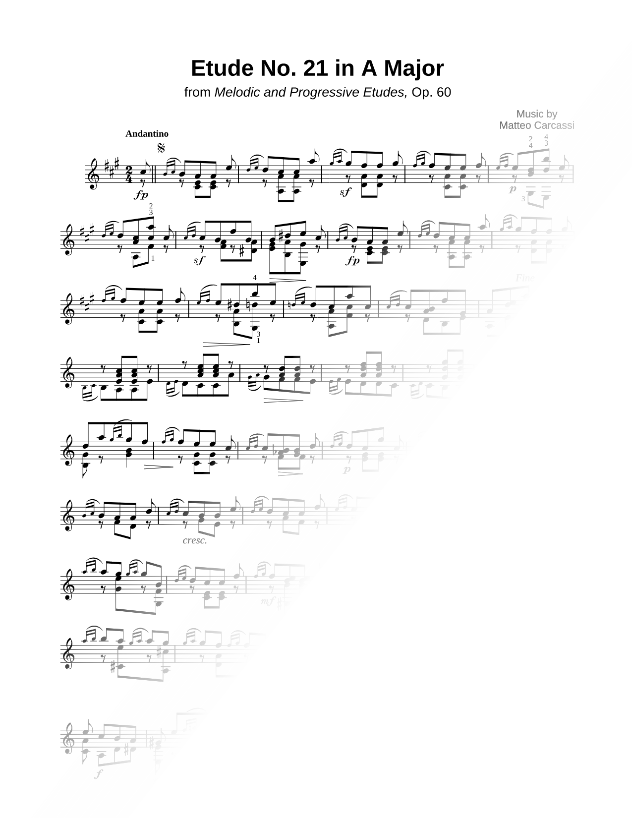Etude No. 21 in A Major