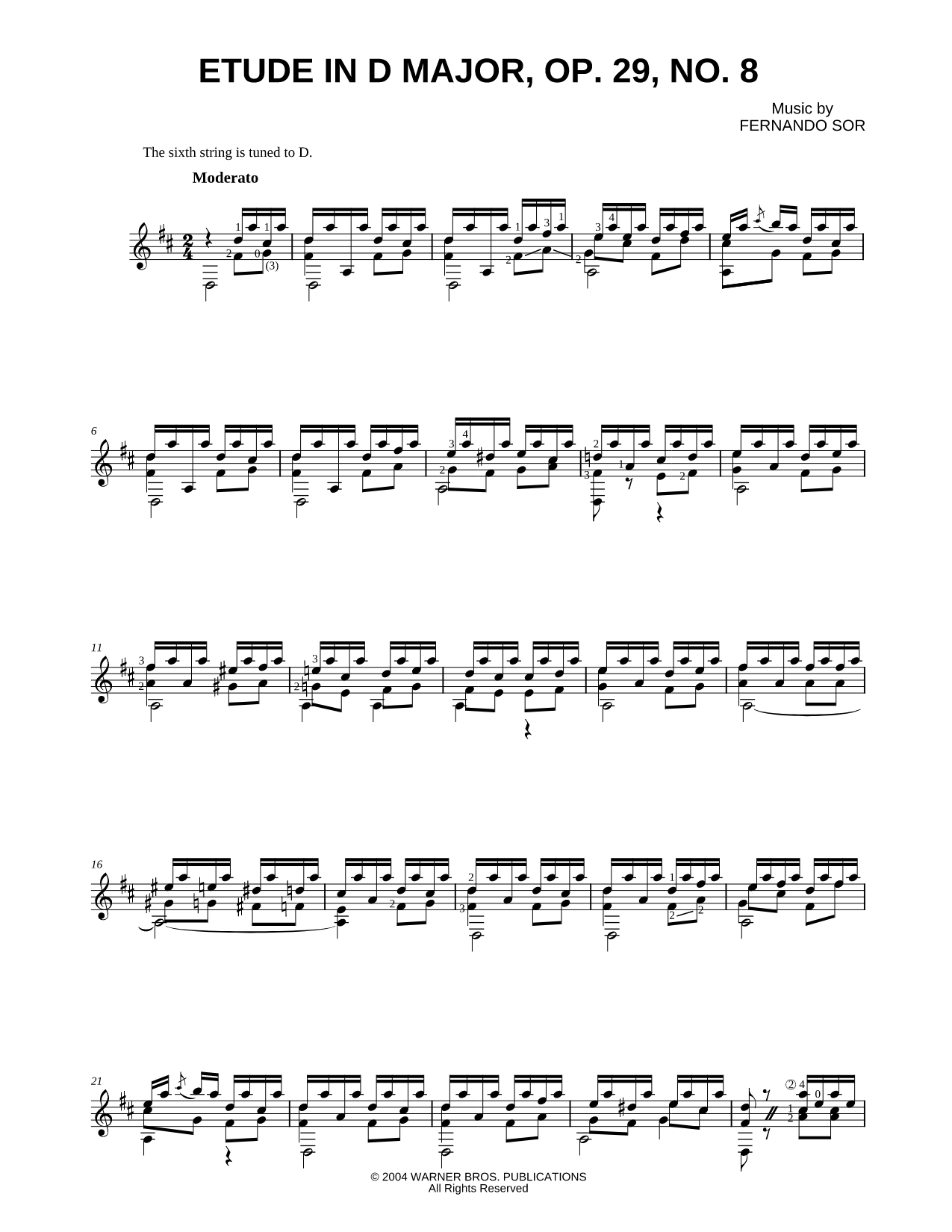 Etude in D Major, Op. 29, No. 8